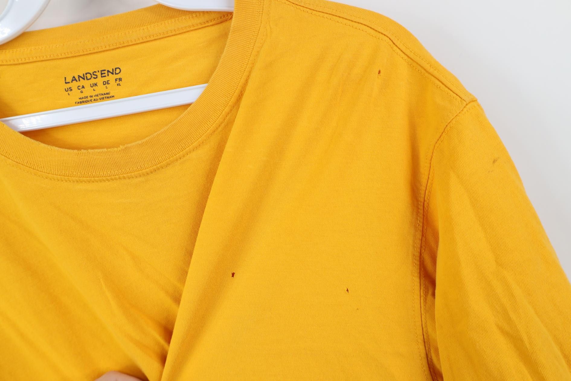 Lands' End Vintage Y2K Lands End Blank Short Sleeve T-Shirt Yellow Size US L / EU 52-54 / 3 - 4 Thumbnail