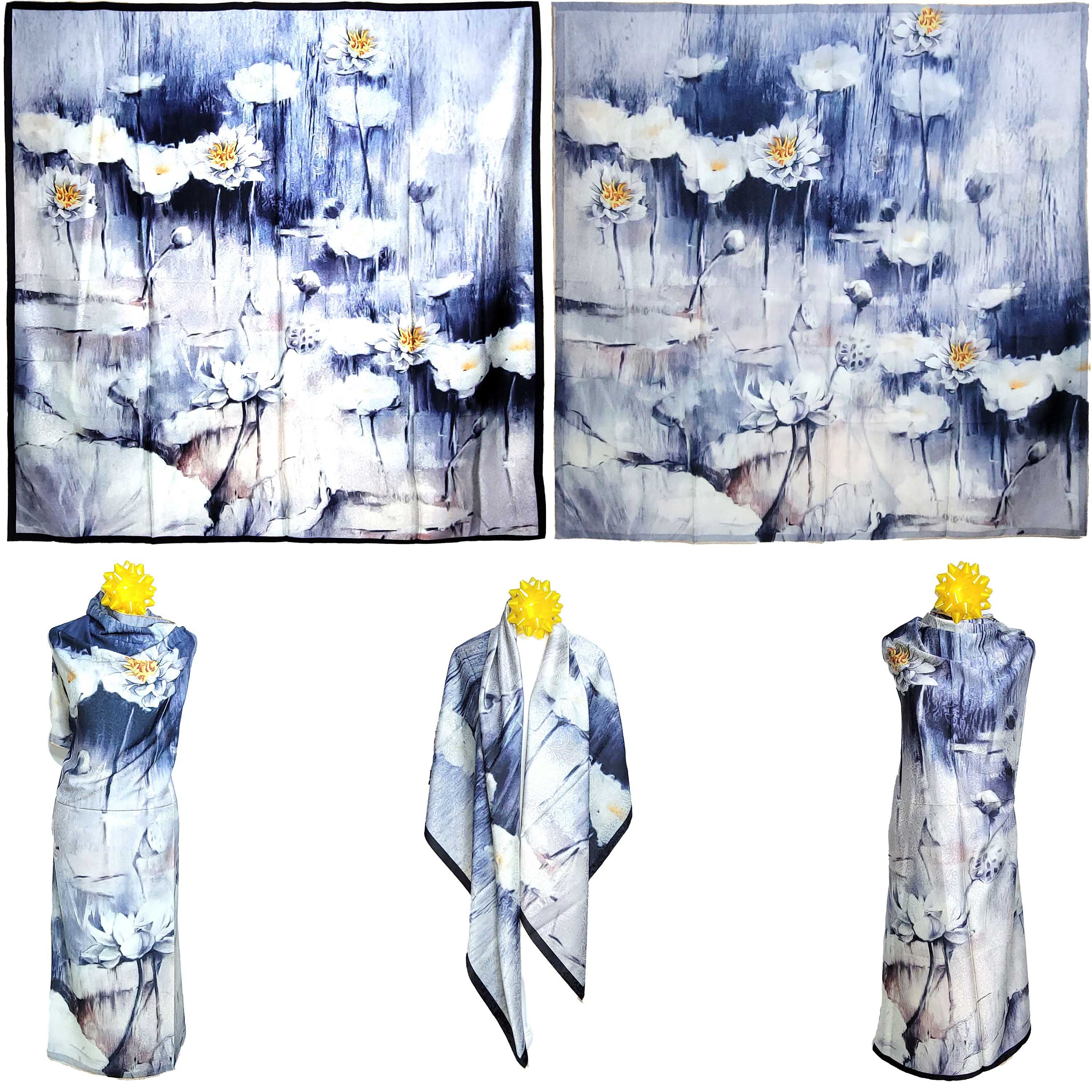 Other NWT Double Sided Silk Scarf 52"x52" Large Square Wrap 3237 Size ONE SIZE - 1 Thumbnail