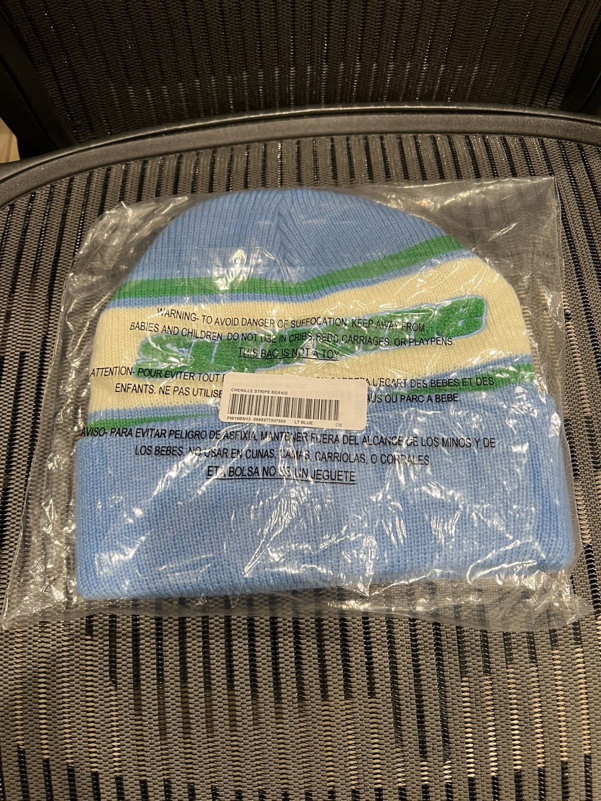 Supreme Supreme Chenille Stripe Beanie FW19 Size ONE SIZE - 2 Thumbnail