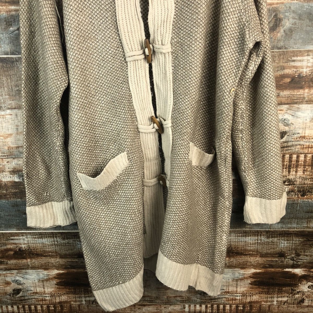 Homespun Knitwear × Japanese Brand Putietal Brown Cardigan Hoodie Knitwear #A1851 Size L / US 10 / IT 46 - 6 Thumbnail