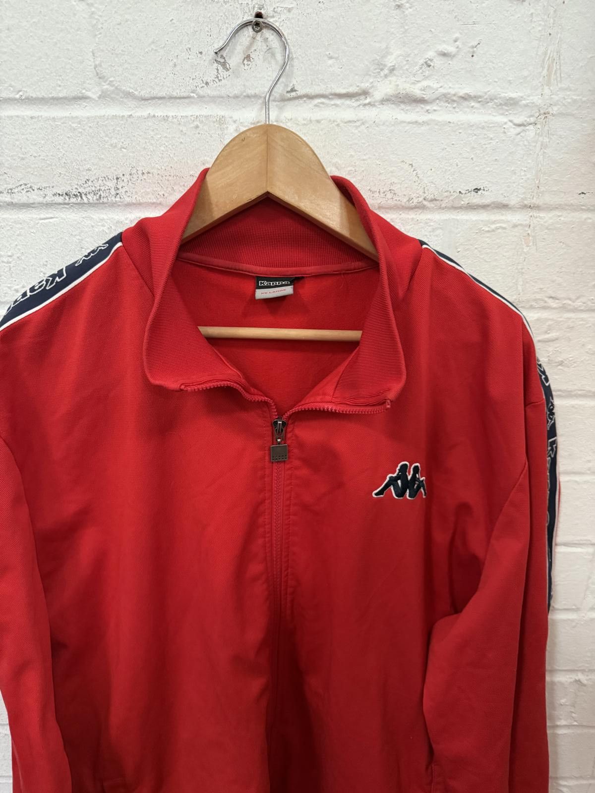 Kappa Kappa Red Track Jacket with Logo Tape Detail Size ONE SIZE - 2 Thumbnail