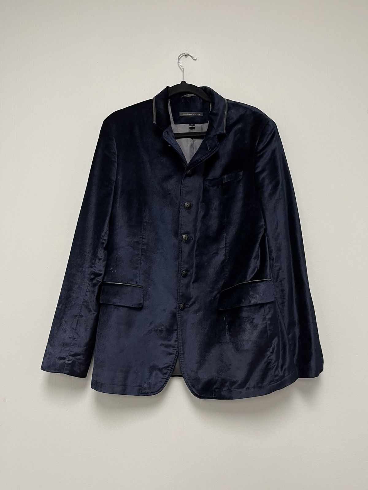 John Varvatos Velvet Dinner Jacket With Leather Trim. Medium Size US M / EU 48-50 / 2 - 6 Thumbnail