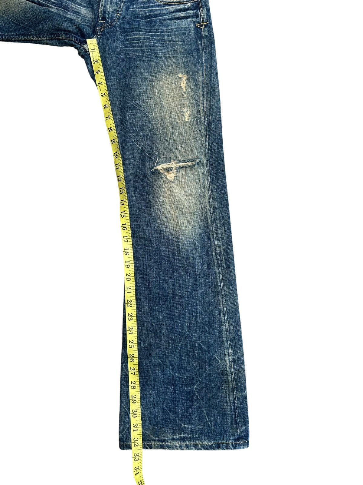 Kapital FLARE VINTAGE SWEET CAMEL SELVEDGE BUCKLE BACK DENIM JEAN Size US 31 - 19 Thumbnail