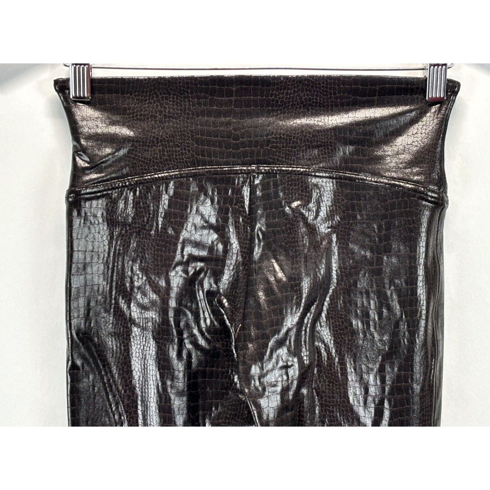Spanx SPANX Faux Leather Leggings Brown Animal Print High Rise Women's Medium Size 32" / US 10 / IT 46 - 4 Thumbnail