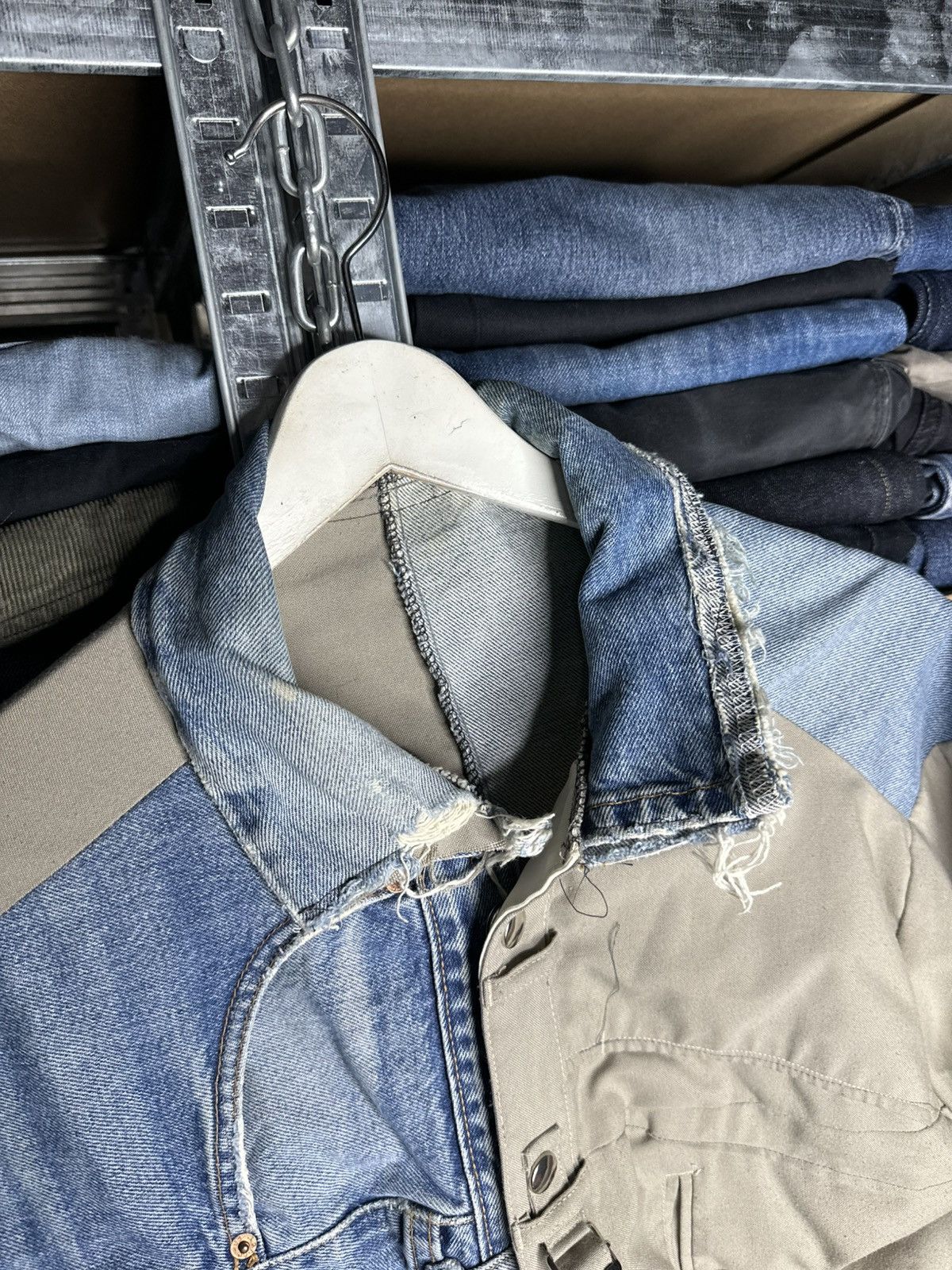 Levi's 1:1 Custom Levi's Denim Military Pants Patchwork Jacket Size US L / EU 52-54 / 3 - 5 Thumbnail