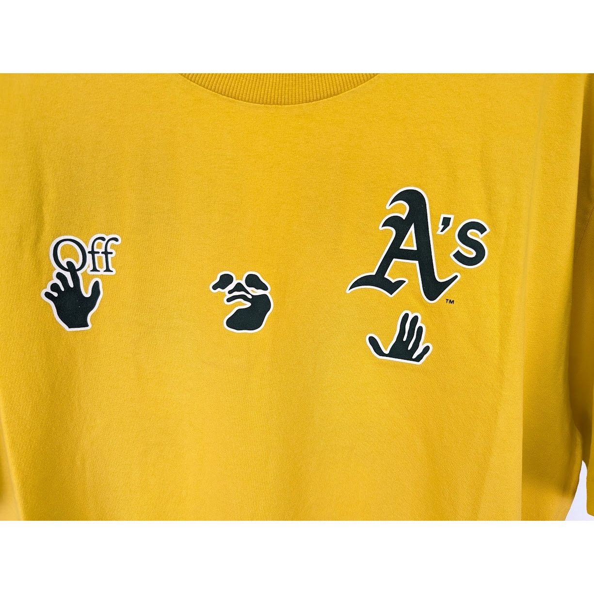 Off-White o1rshd1 MLB- Oakland Athletics Short Sleeve T-Shirt Yellow Size US XL / EU 56 / 4 - 7 Thumbnail