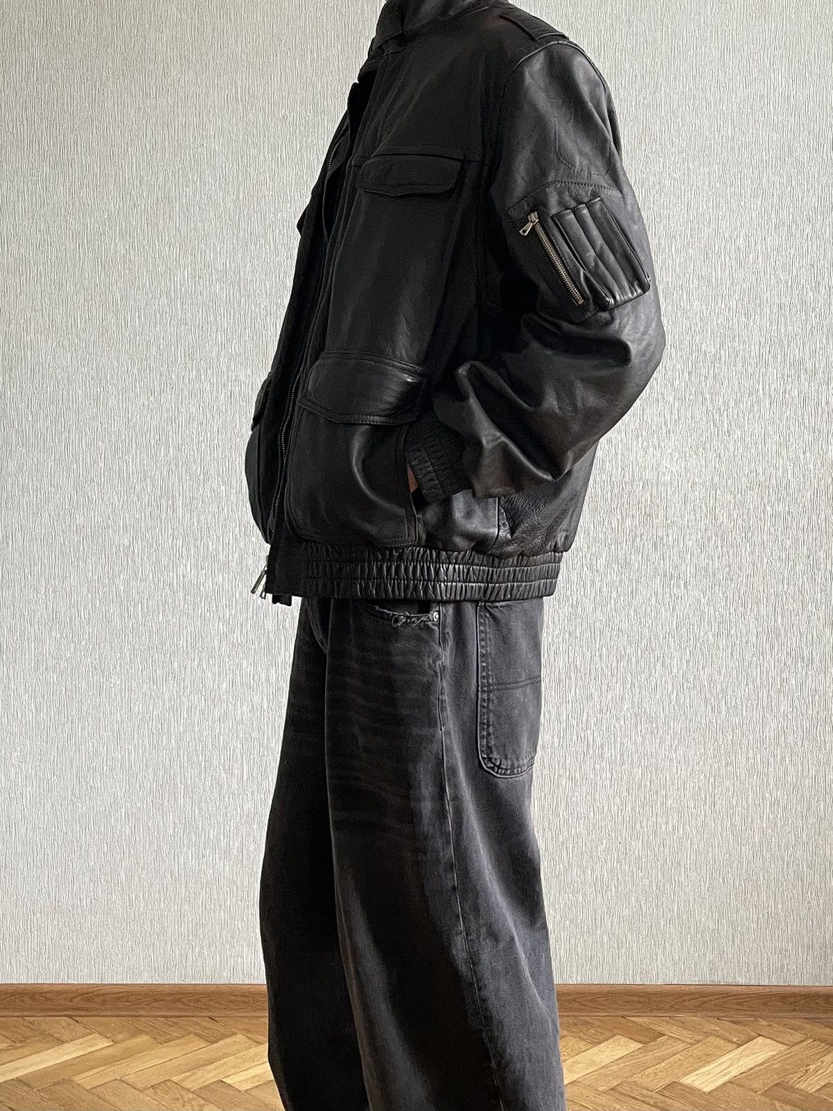 Vintage 1994 German Police Officer’s Jacket; Tanned Lambskin; Riri Size US XXL / EU 58 / 5 - 16 Thumbnail