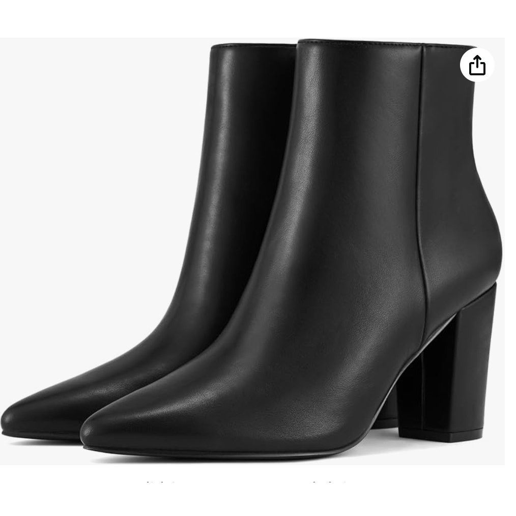 Unknown London Women's Ankle Boots Black Chunky High Heel Shoes Sz6 Size US 6 / IT 36 - 2 Thumbnail