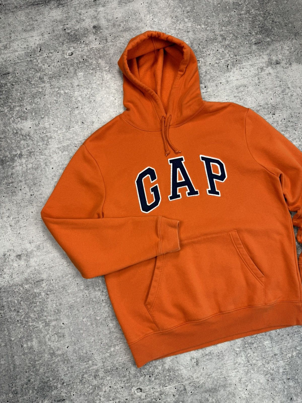 Gap × Vintage Vintage Gap Orange Hot Big Logo Y2K Style Hoodie Sweatshirt Size US L / EU 52-54 / 3 - 2 Thumbnail