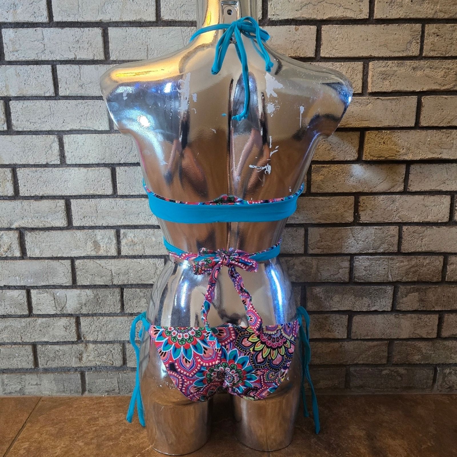 Other Teal Flower | FYS | CoralCoast×Maya Reversible Bikini Set Size ONE SIZE - 2 Thumbnail