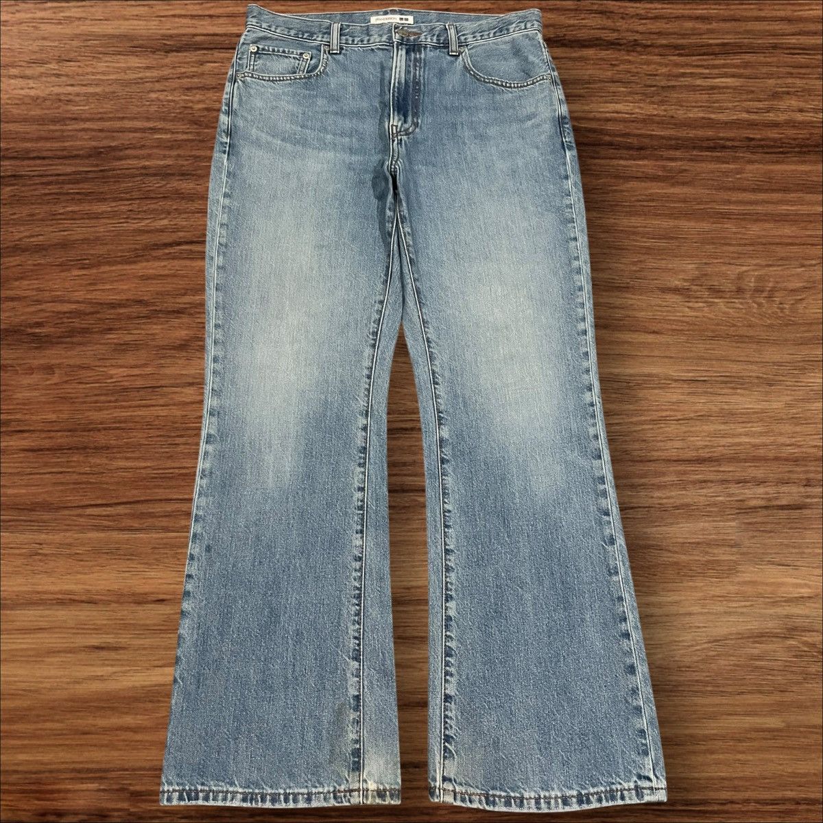JW Anderson × Japanese Brand × Uniqlo Vintage Japan J.W Anderson x Uniqlo Blue Washed Flare Jeans Size US 33 - 1 Thumbnail