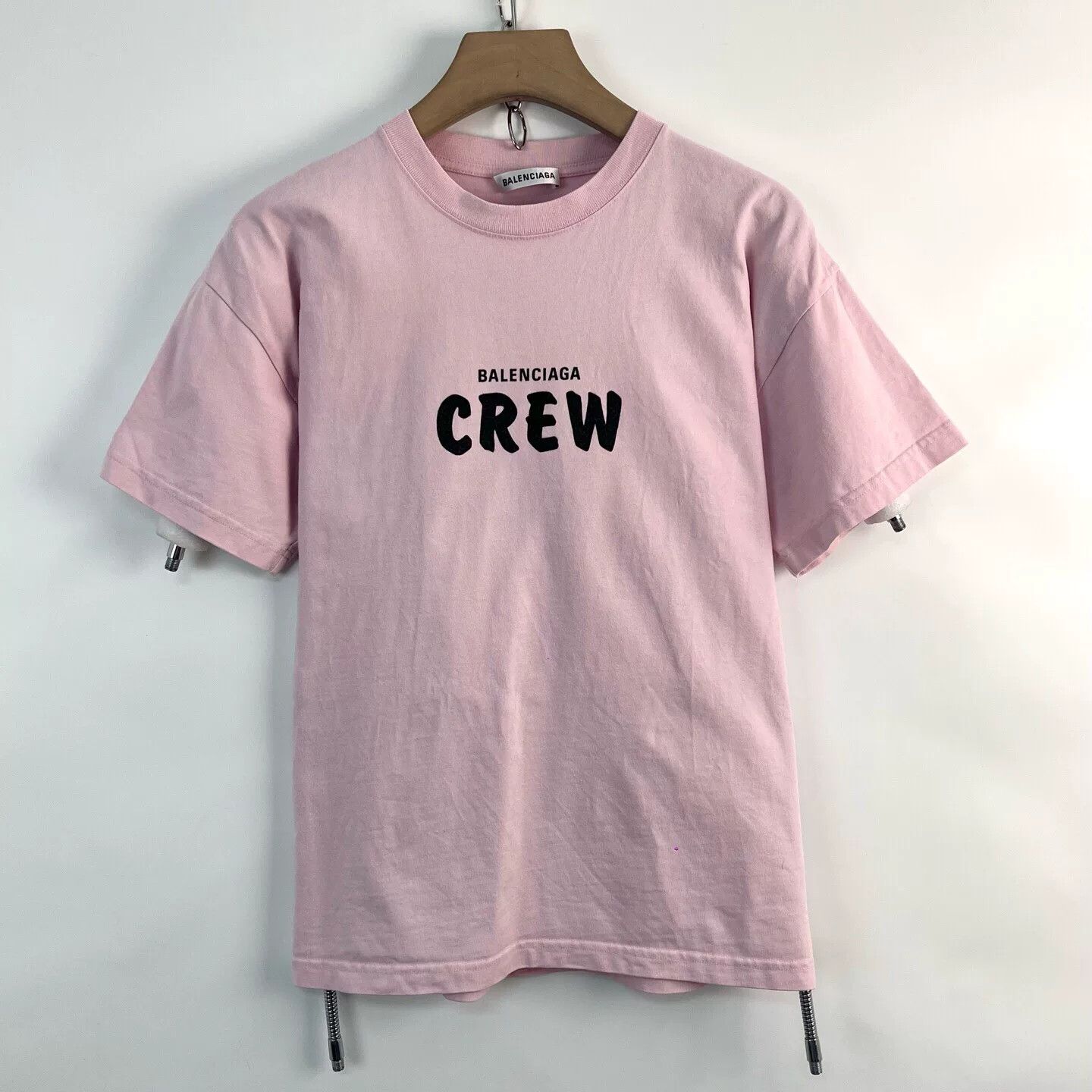 Balenciaga Balenciaga Crew Letter Print Pink T-Shirt Size S / US 4 / IT 40 - 1 Thumbnail