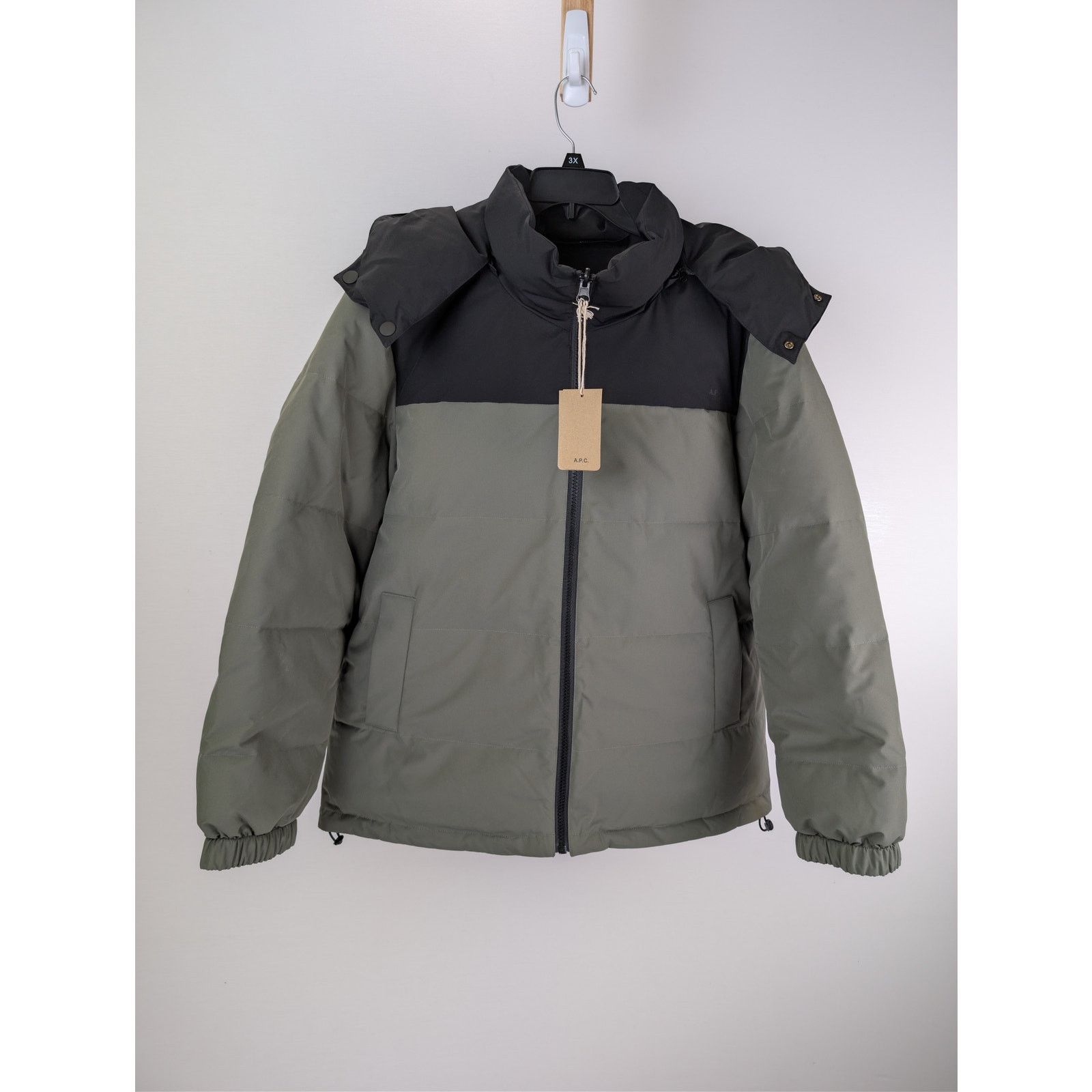 A.P.C. o1rshd1 Reversible Doudoune Sam Hoodie Jacket Kaki Military Size US L / EU 52-54 / 3 - 1 Thumbnail
