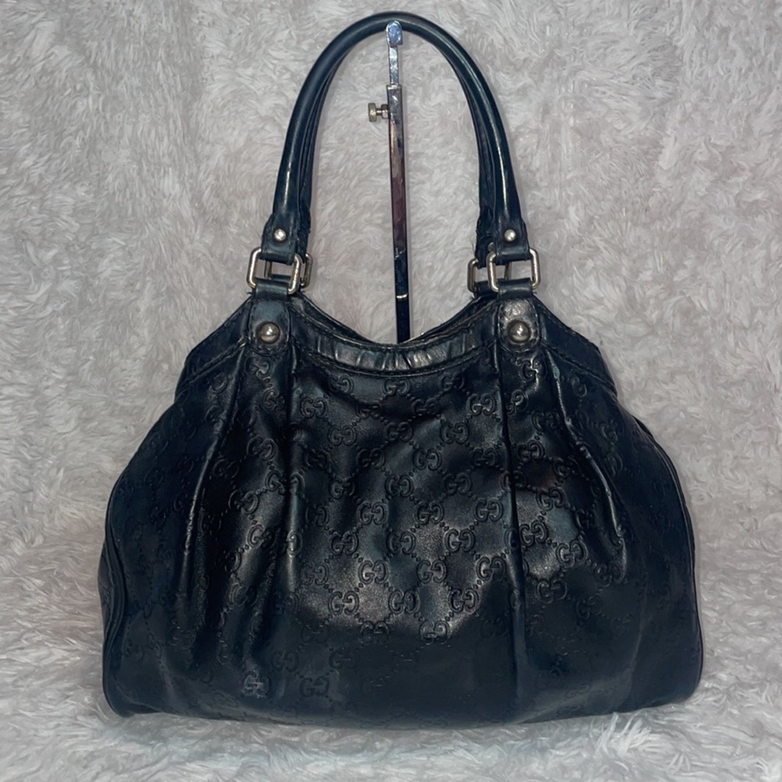 Gucci Gucci Sukey Guccissima GG Medium Tote Black 211944 Size ONE SIZE - 5 Thumbnail