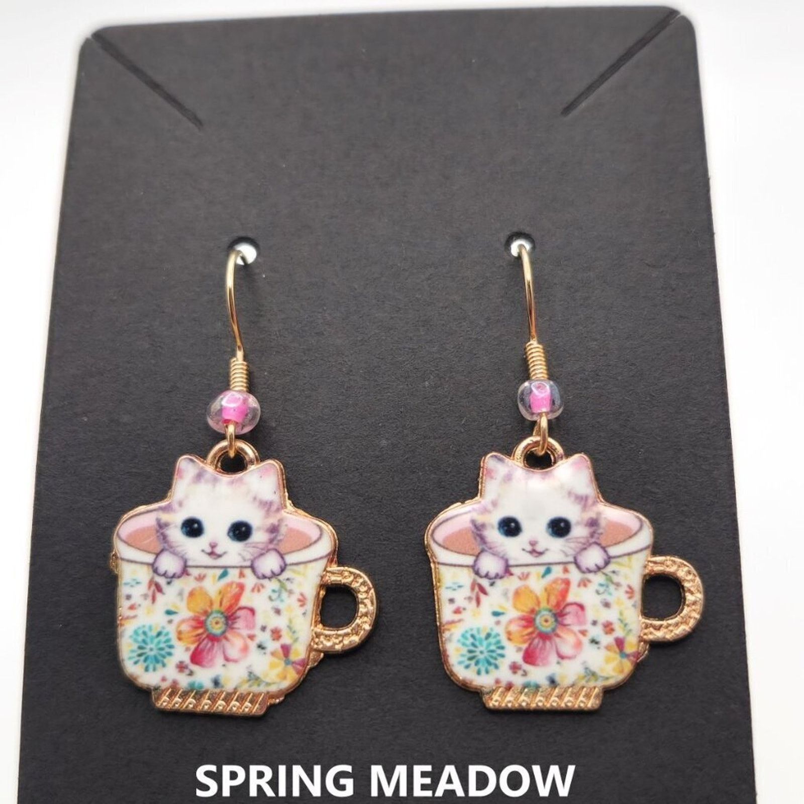 Other Calico Cat Teacup Earrings – Handmade & Customizable Size ONE SIZE - 9 Thumbnail