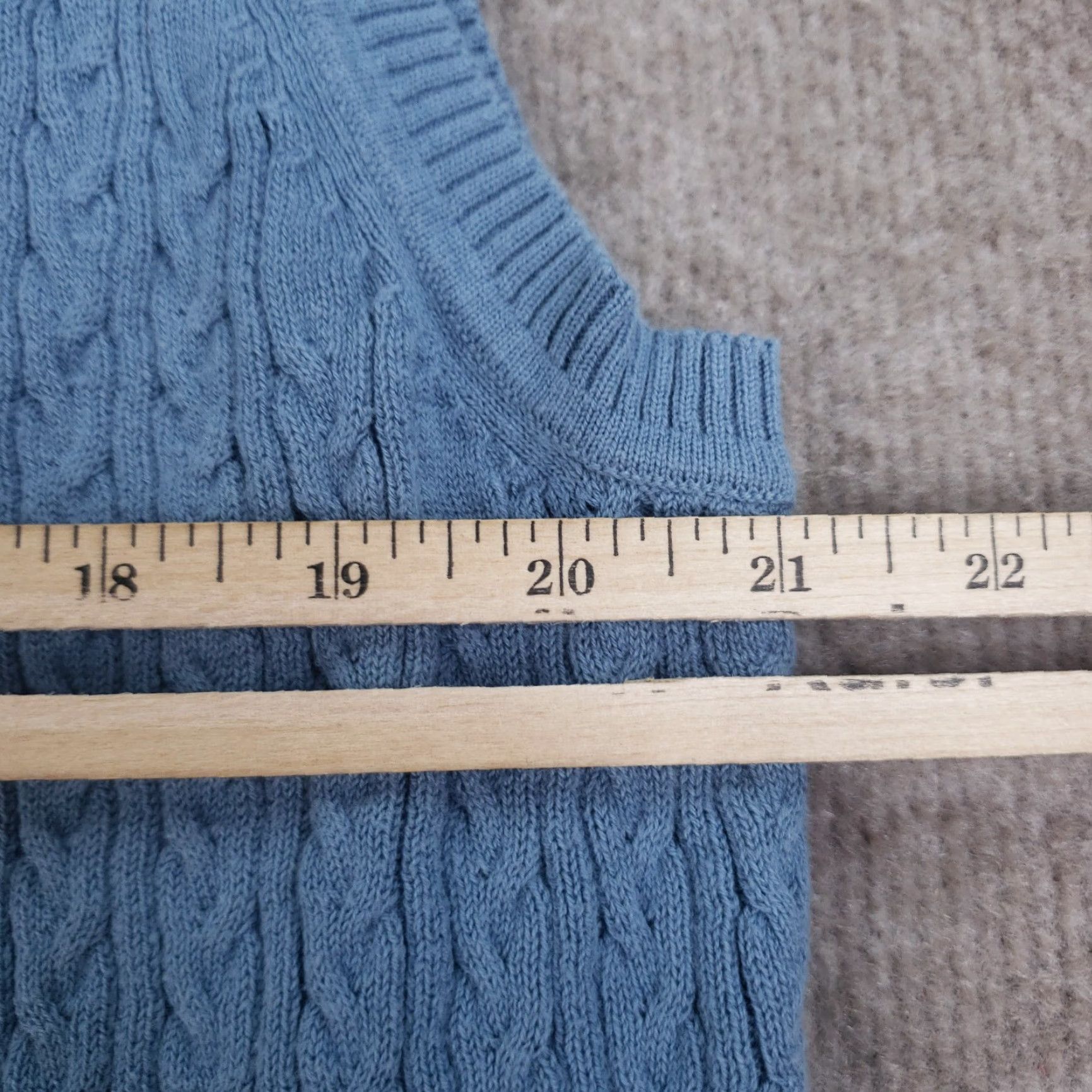 Izod IZOD Mens Sweater Vest Blue Large Cable-Knit Pullover Logo Casual Size US L / EU 52-54 / 3 - 3 Thumbnail