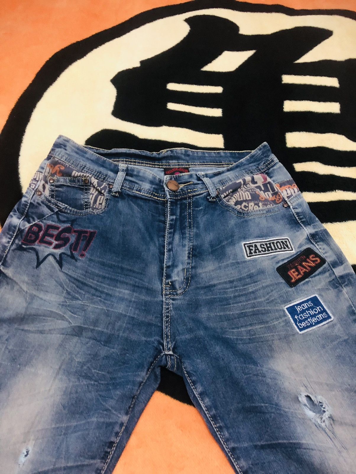 Jean Distressed Japanese brand jeans Size US 29 - 3 Thumbnail