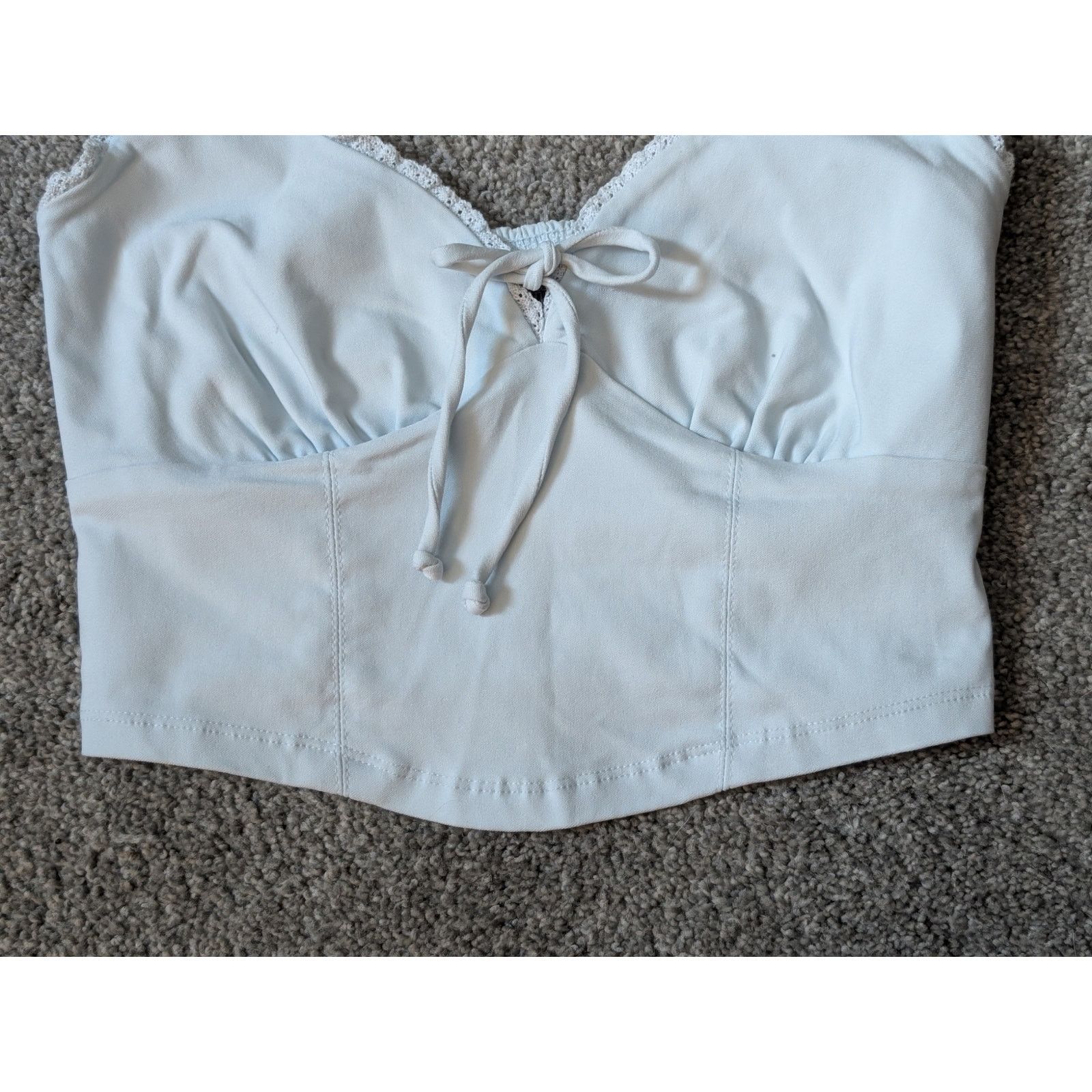 Target Basics Light Blue Summer Top w/ Front Tie | Top by Wild Fable Size S / US 4 / IT 40 - 5 Thumbnail