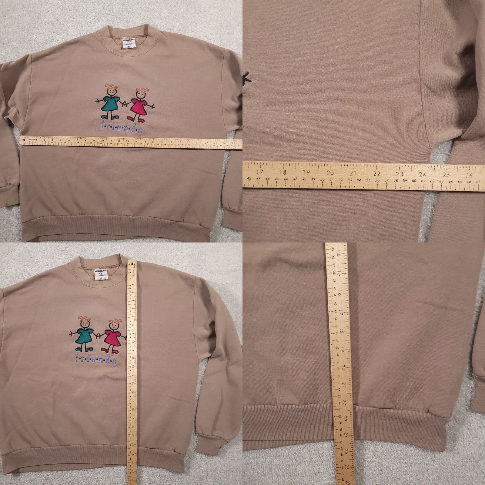 Jerzees VINTAGE Jerzees Crewneck Sweatshirt Women's XL Brown Embroidered Friends USA Made Sweatshirt 90s USA Mens Girls Size XL / US 12-14 / IT 48-50 - 8 Thumbnail