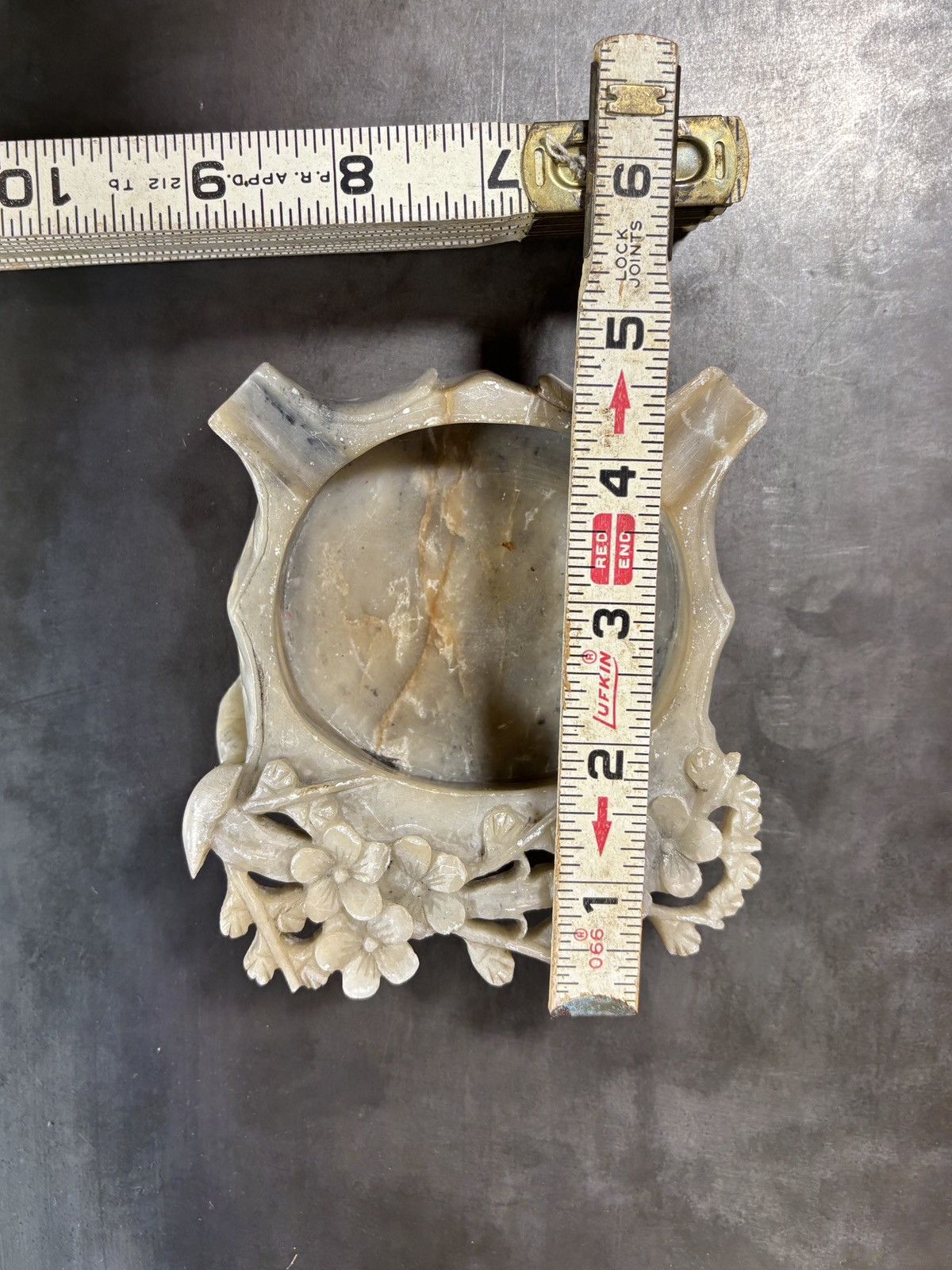 Vintage Carved Vintage Stone Ashtray Chinese Alabaster Soapstone 60s Size ONE SIZE - 7 Thumbnail