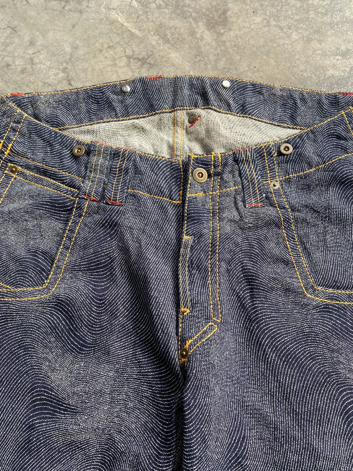 Hysteric Glamour × JNCO × Japanese Brand Baggy Jeans Vintage Scovill Rivet Spiral Waves Size US 34 / EU 50 - 9 Thumbnail