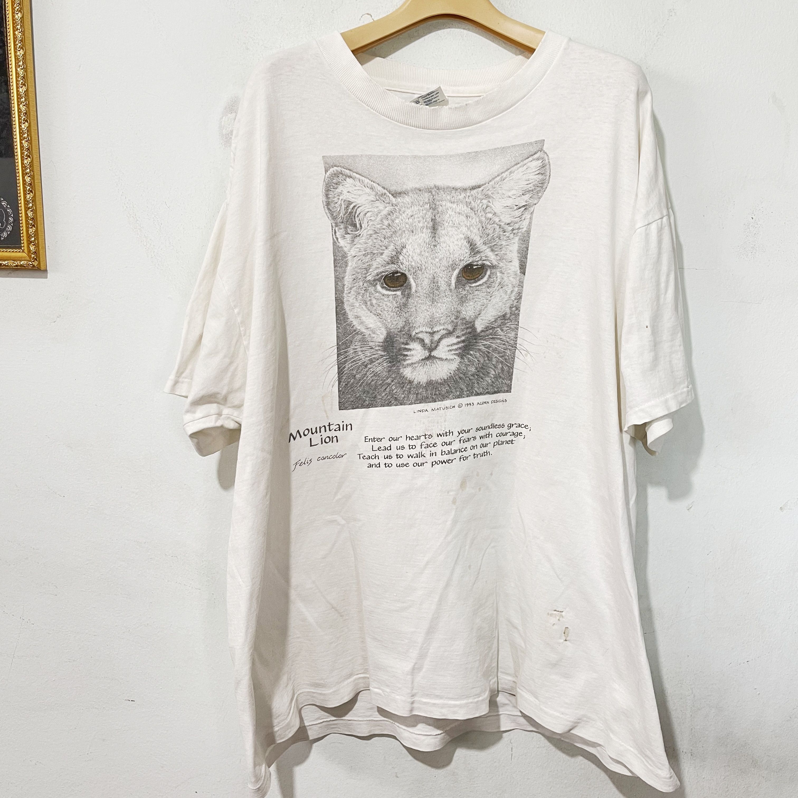 Vintage Vintage 90s Mountain Lion Wildlife T-Shirt Size US XL / EU 56 / 4 - 1 Thumbnail
