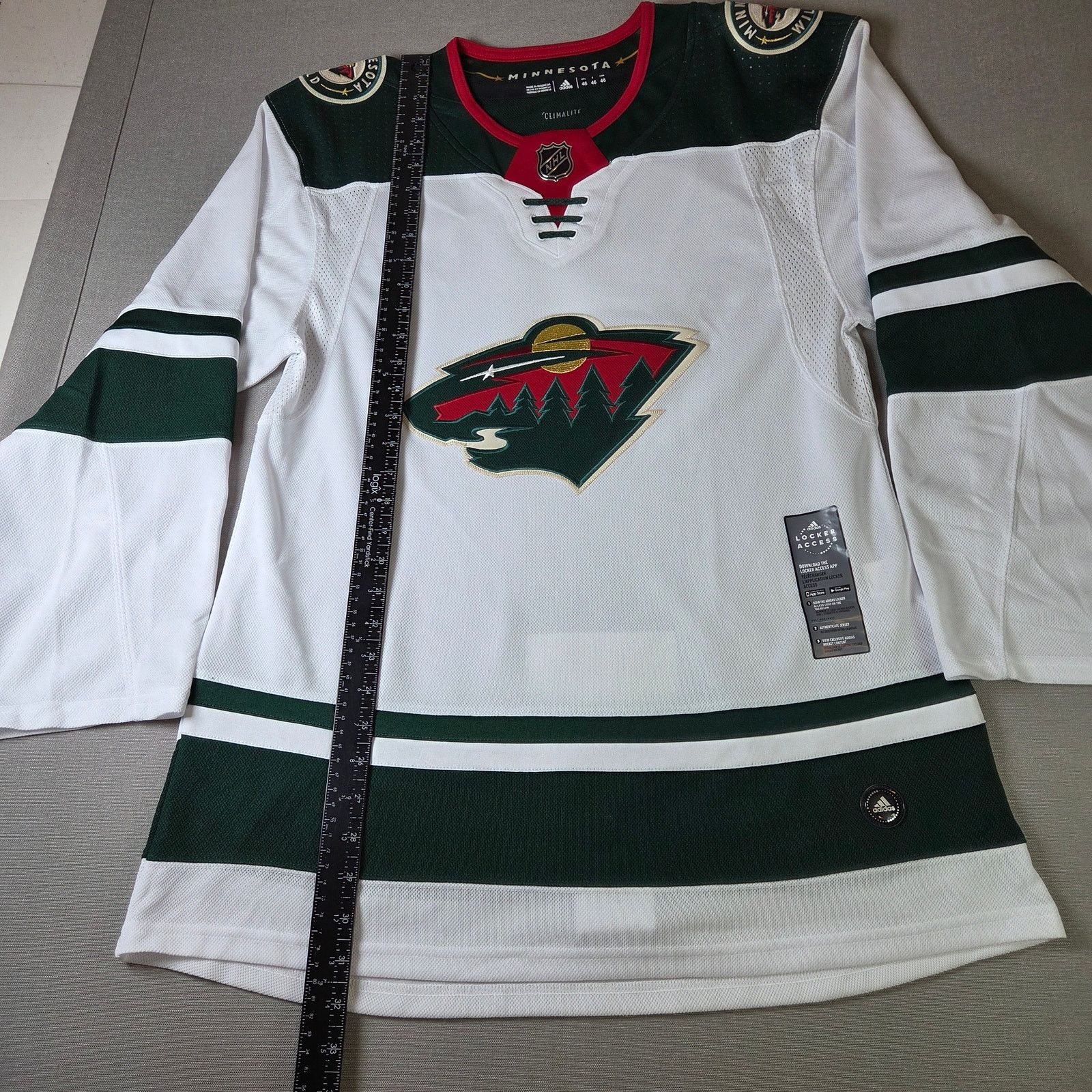 Adidas Adidas Minnesota Wild Climalite Jersey Size 46 Fight Strap Size US M / EU 48-50 / 2 - 12 Thumbnail