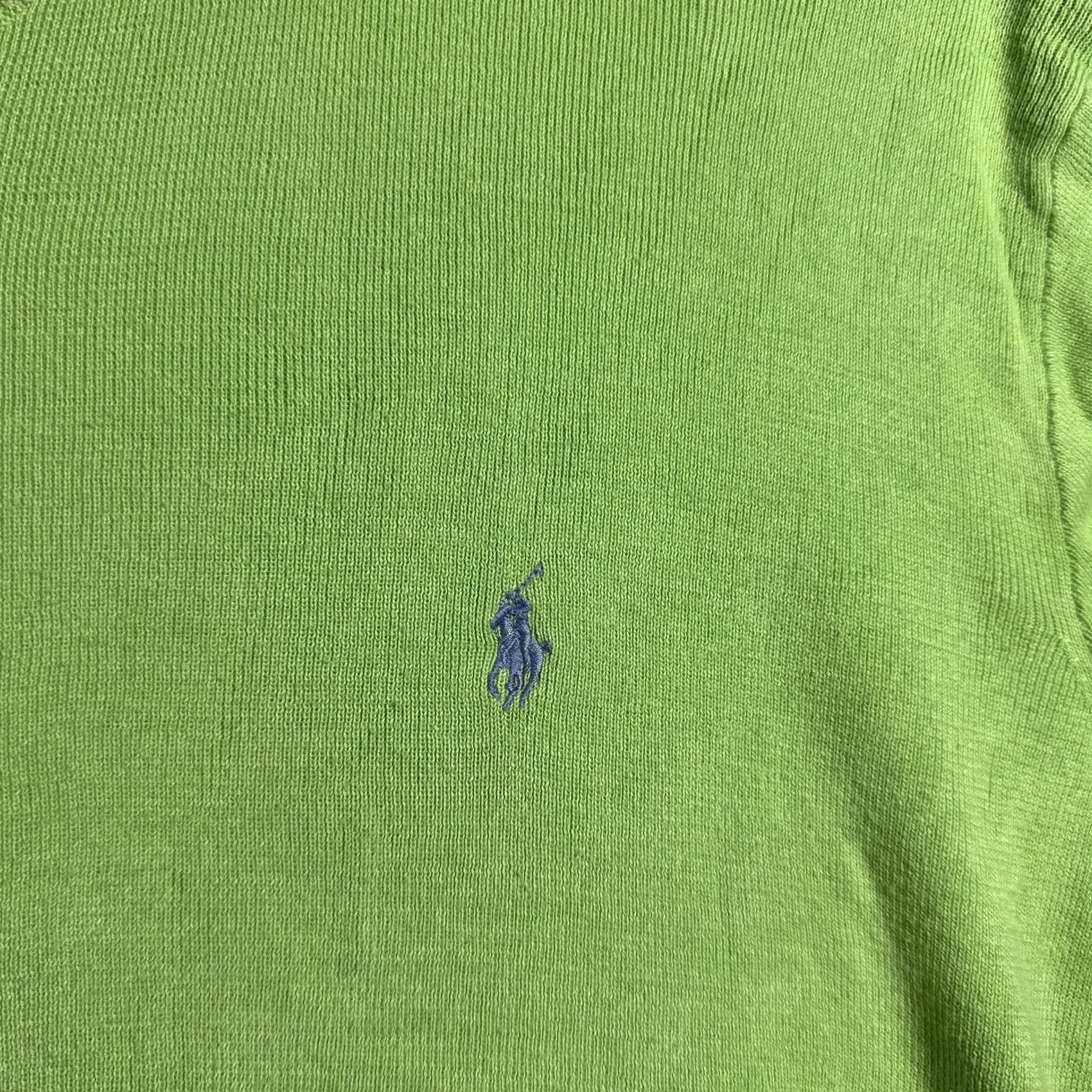 Polo Ralph Lauren VINTAGE Polo Ralph Lauren Sweater Mens XL Green V-Neck 100% Pima Cotton Pullover Knit Size US XL / EU 56 / 4 - 6 Thumbnail
