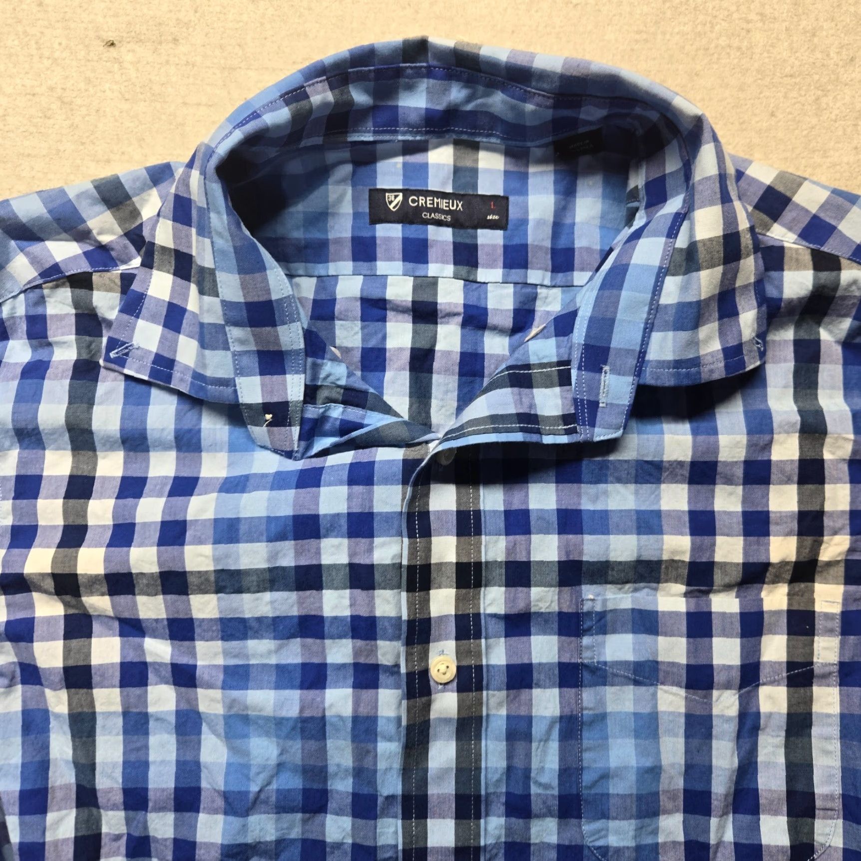 Cremieux Daniel Cremieux Shirt Button-Up Check Long Sleeve Blue Adult Large Mens Size US L / EU 52-54 / 3 - 2 Thumbnail