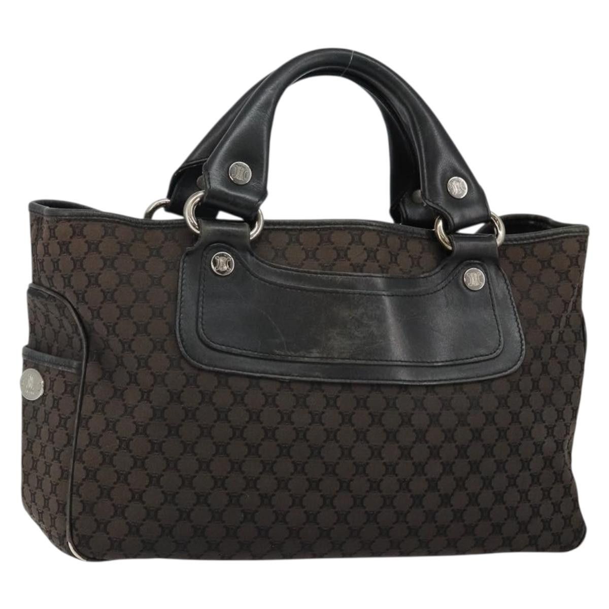 Celine CELINE Macadam Canvas Boogie Hand Bag Dark Brown Black Size ONE SIZE - 1 Thumbnail