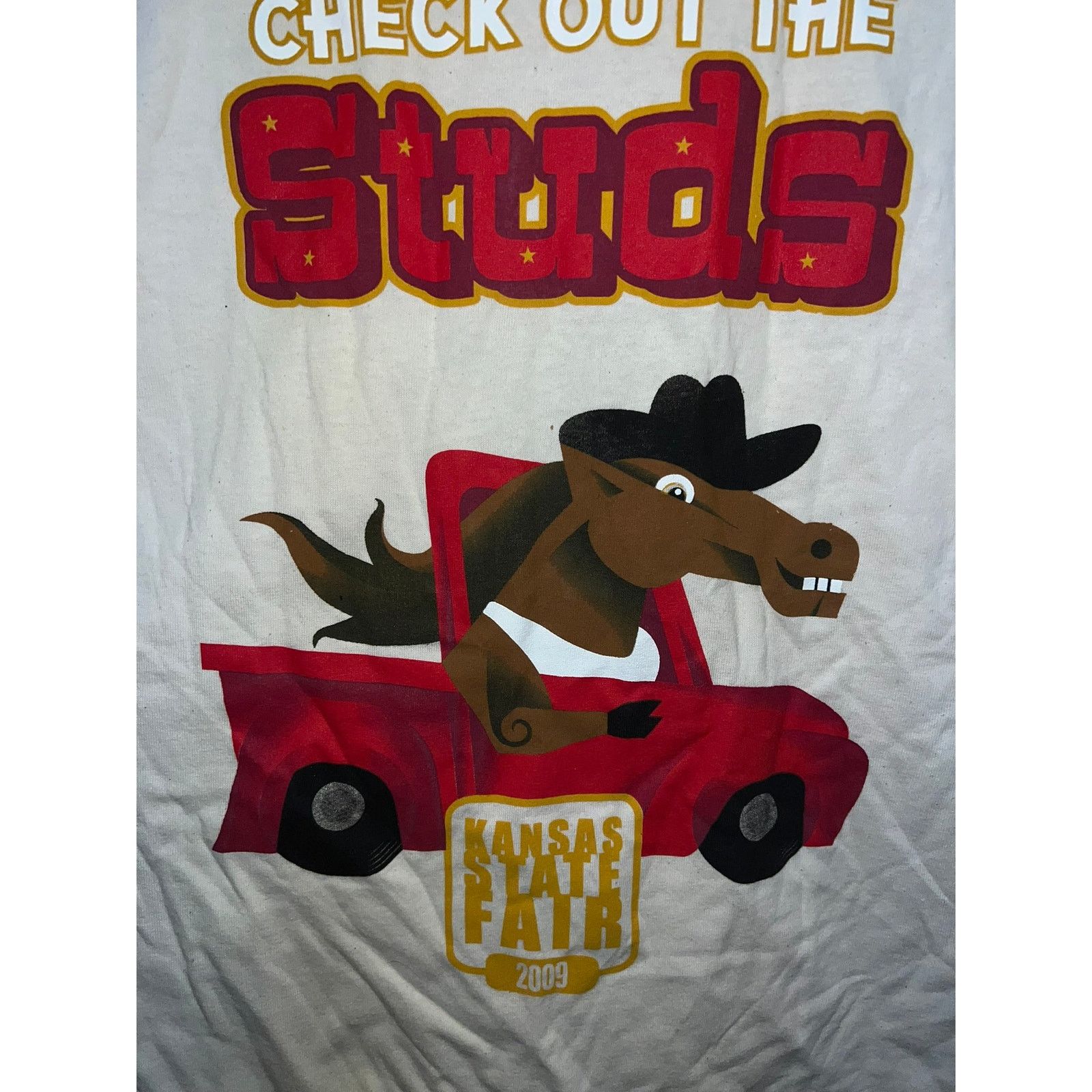Gildan 2009 Kansas State Fair Check Out The Studs Shirt 2000s L Size US L / EU 52-54 / 3 - 4 Thumbnail