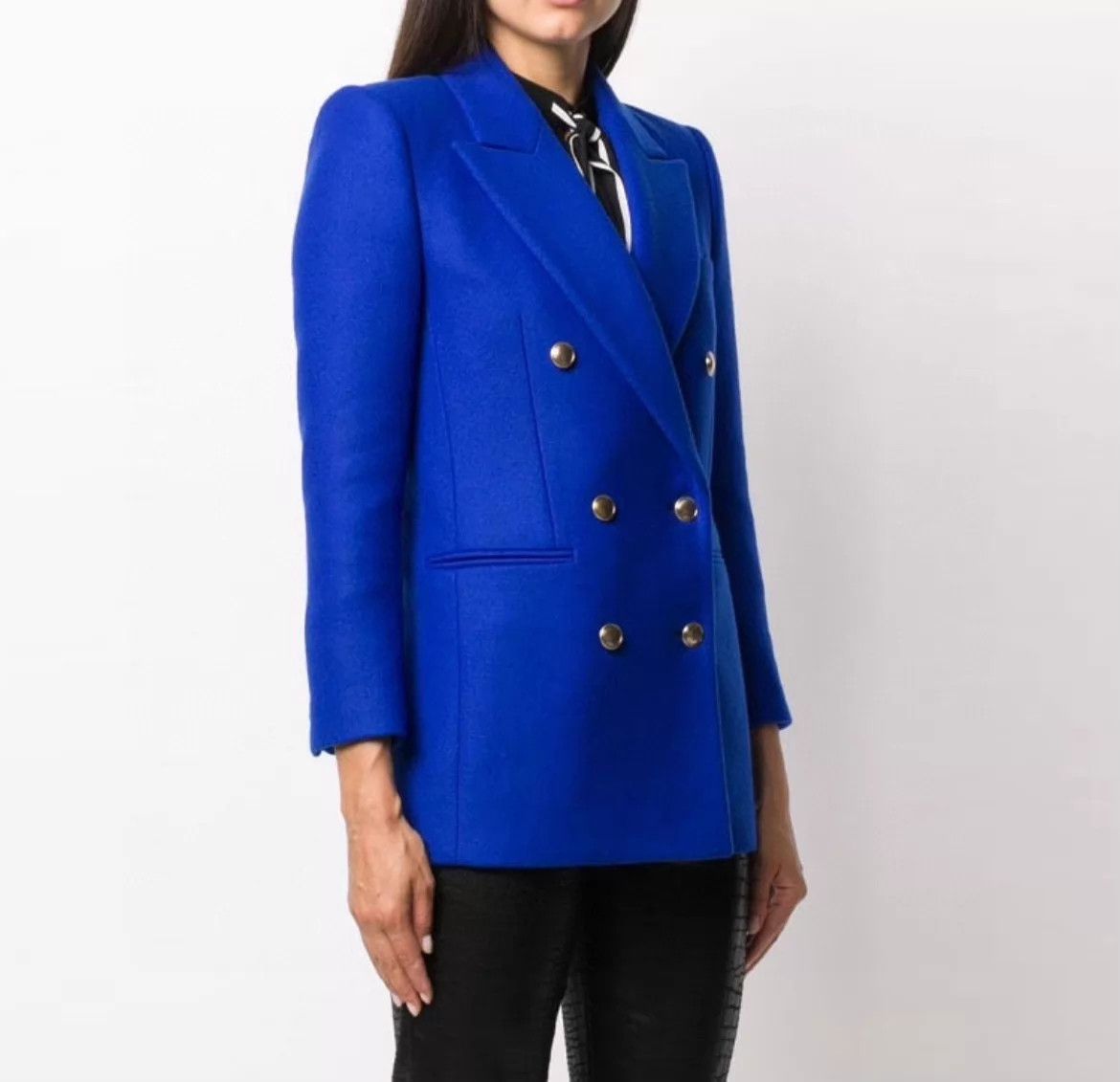 Yves Saint Laurent YSL Cobalt Blue Blazer Women 36 Size XS / US 0-2 / IT 36-38 - 8 Thumbnail