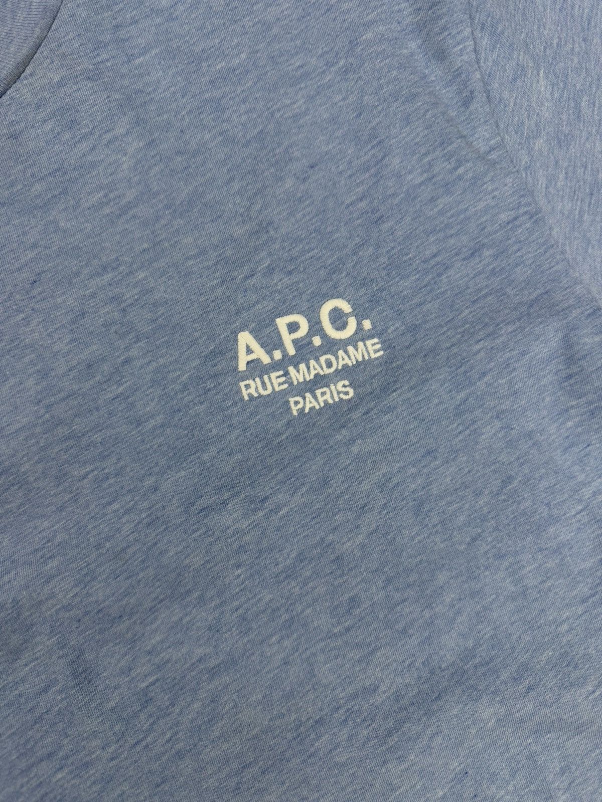 A.P.C. A.P.C. Rue Madame Paris Logo T-Shirt Blue Cotton Size M / US 6-8 / IT 42-44 - 3 Thumbnail