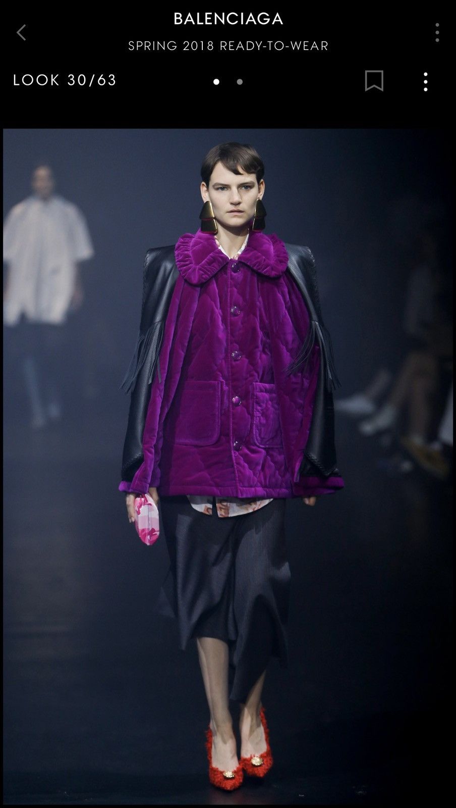 Balenciaga Runway SS18 Hybrid Fringe Leather Vest/Quilted Velvet Jacket Size US M / EU 48-50 / 2 - 2 Thumbnail