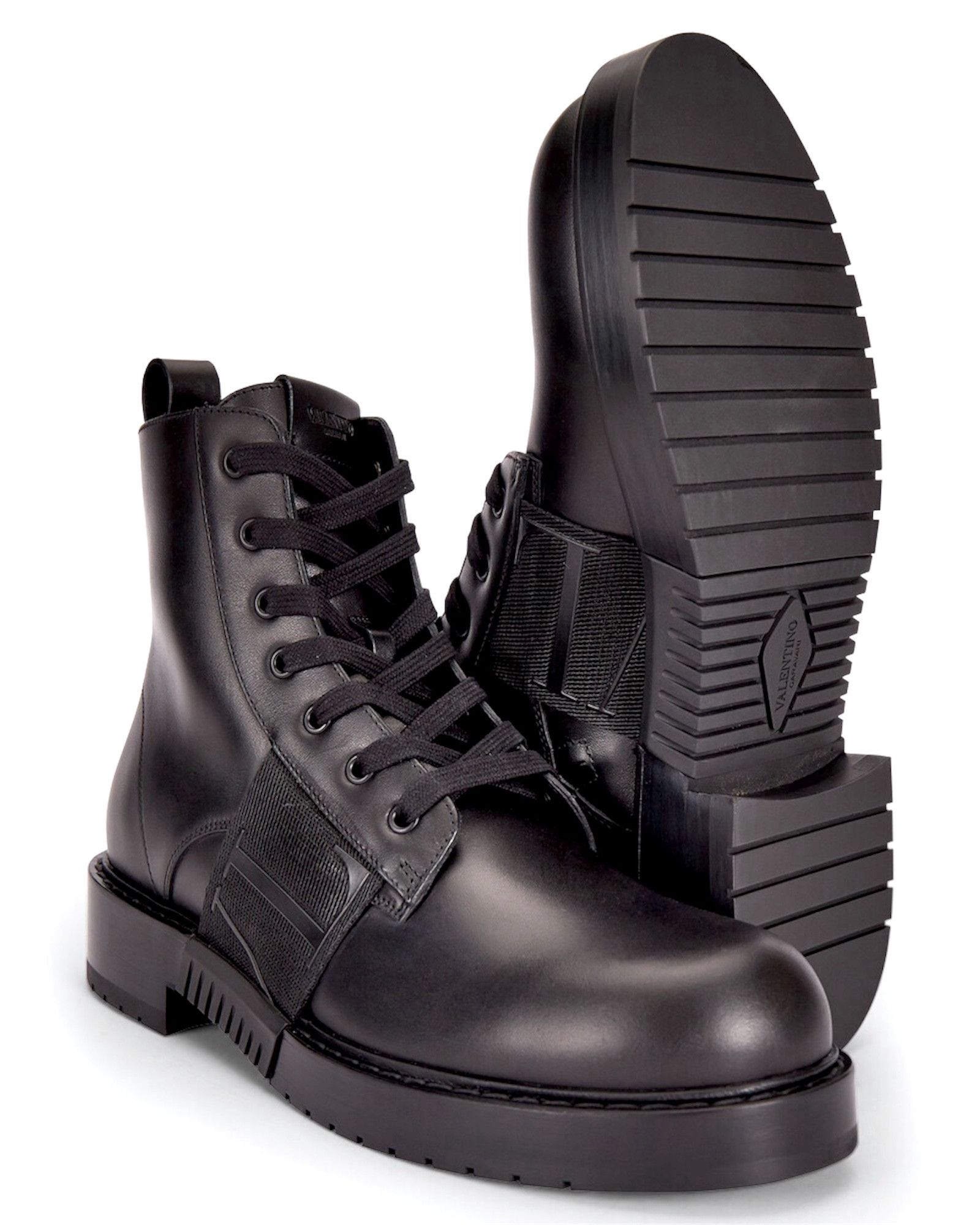 Valentino WY2S0E55 PPW 0NO VL7N City Combat Boot in Calfskin Leather Size US 6 / EU 39 - 4 Thumbnail