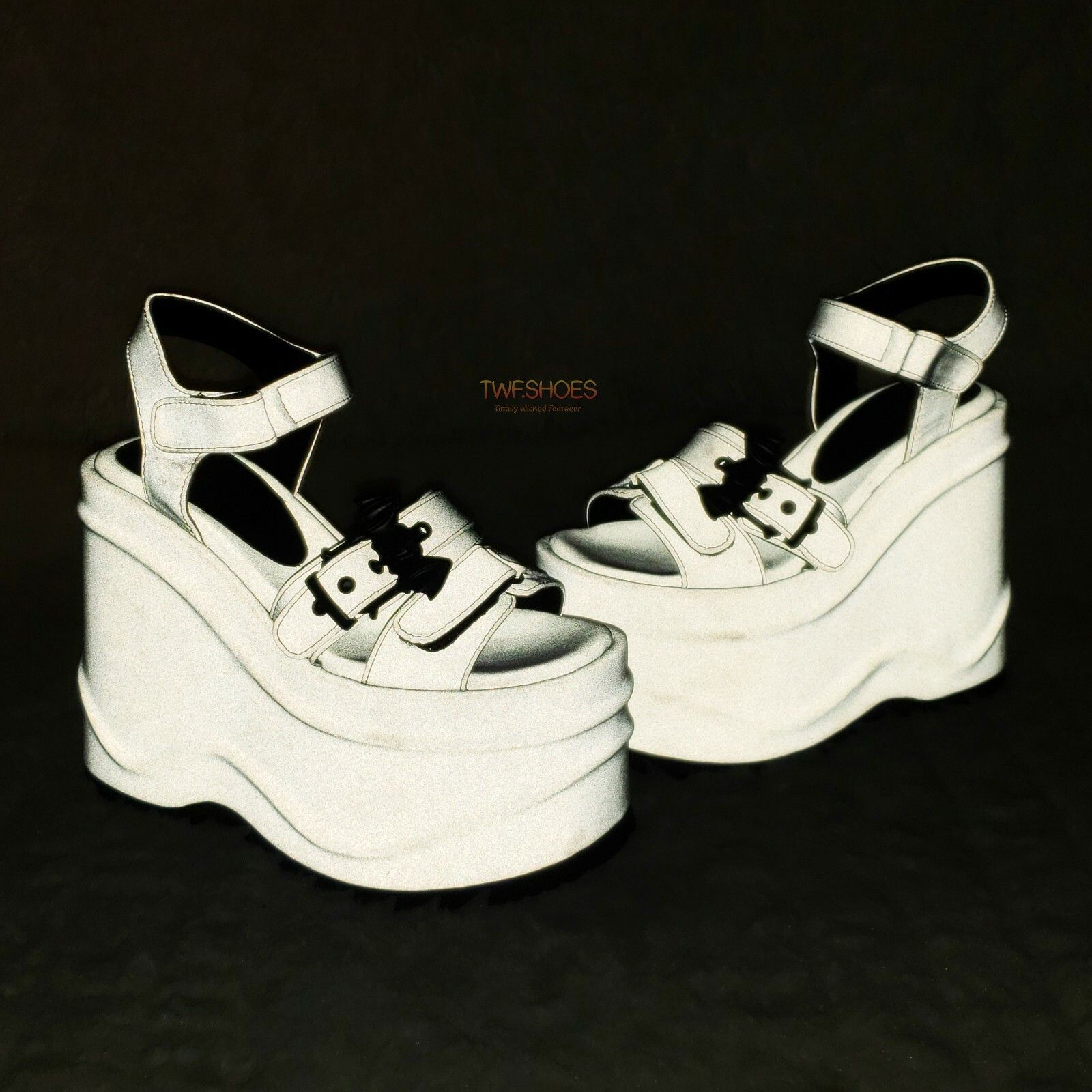 Other Wave 13 - 6" Platform Goth Bat Buckle Closure Sandals Shoes Size US 10 / IT 40 - 9 Thumbnail
