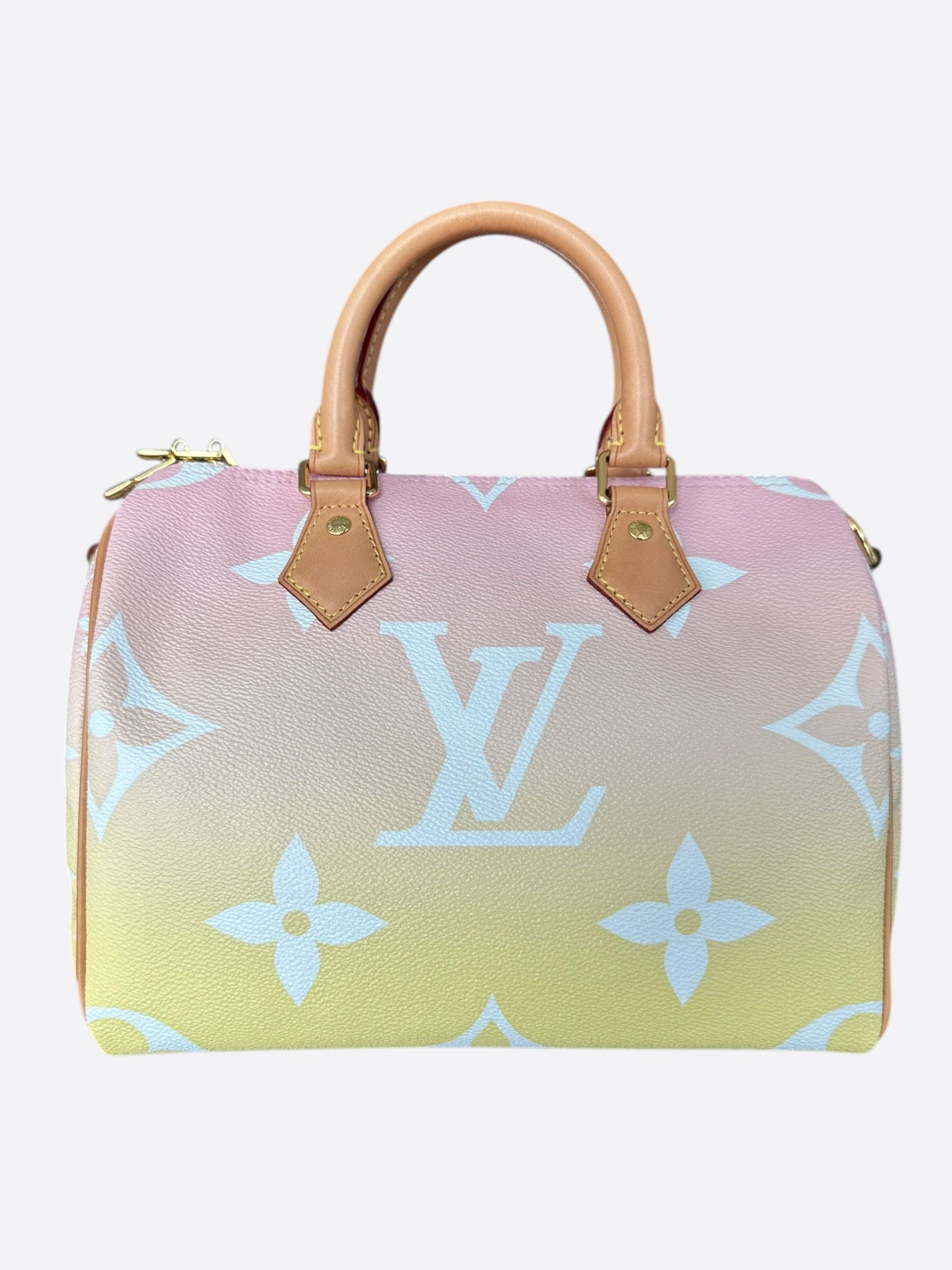 Louis Vuitton Pink Yellow By The Pool Monogram Speedy 25
