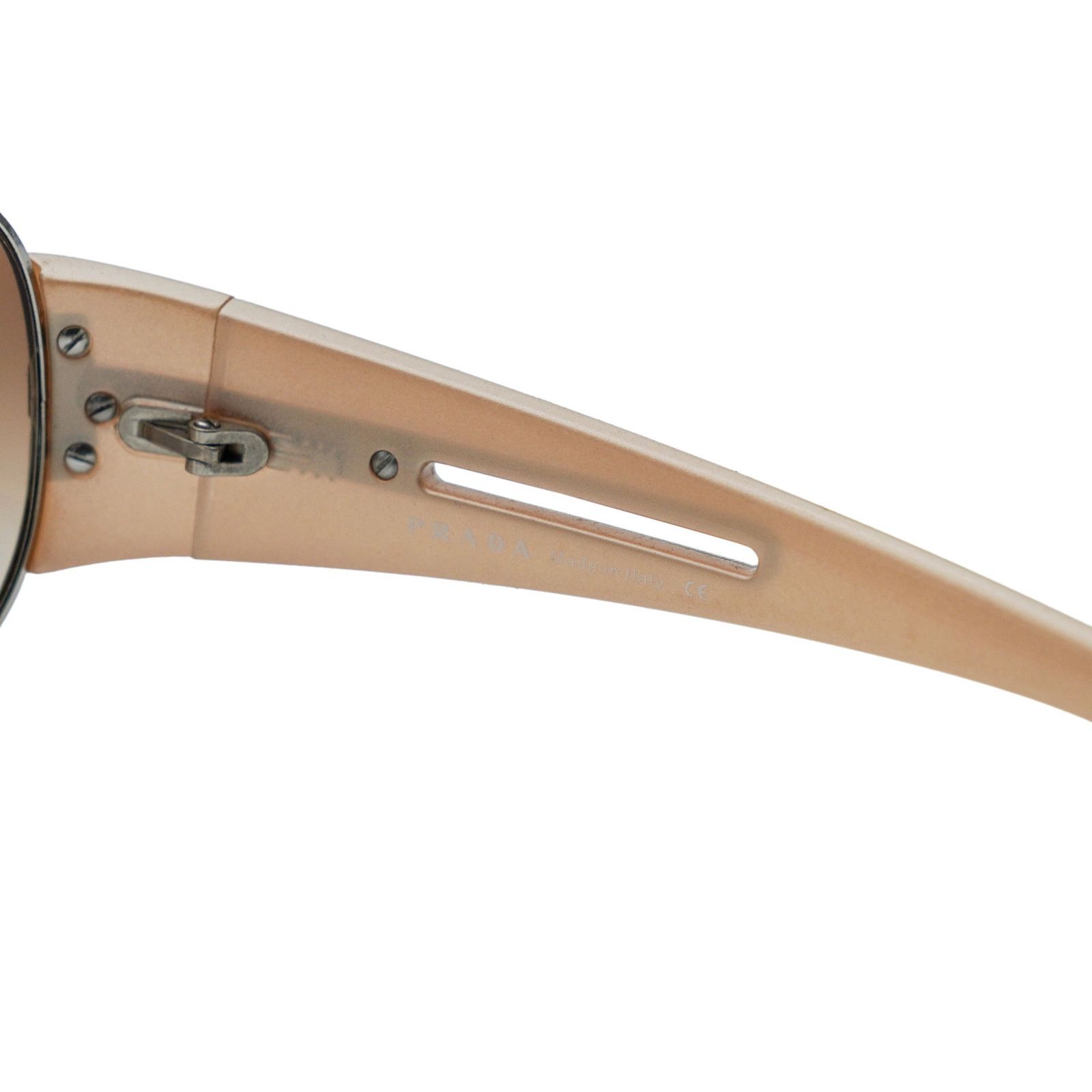 Prada Prada SPR 69H Silver Gradient Aviator Logo Y2K Sunglasses Size ONE SIZE - 8 Thumbnail