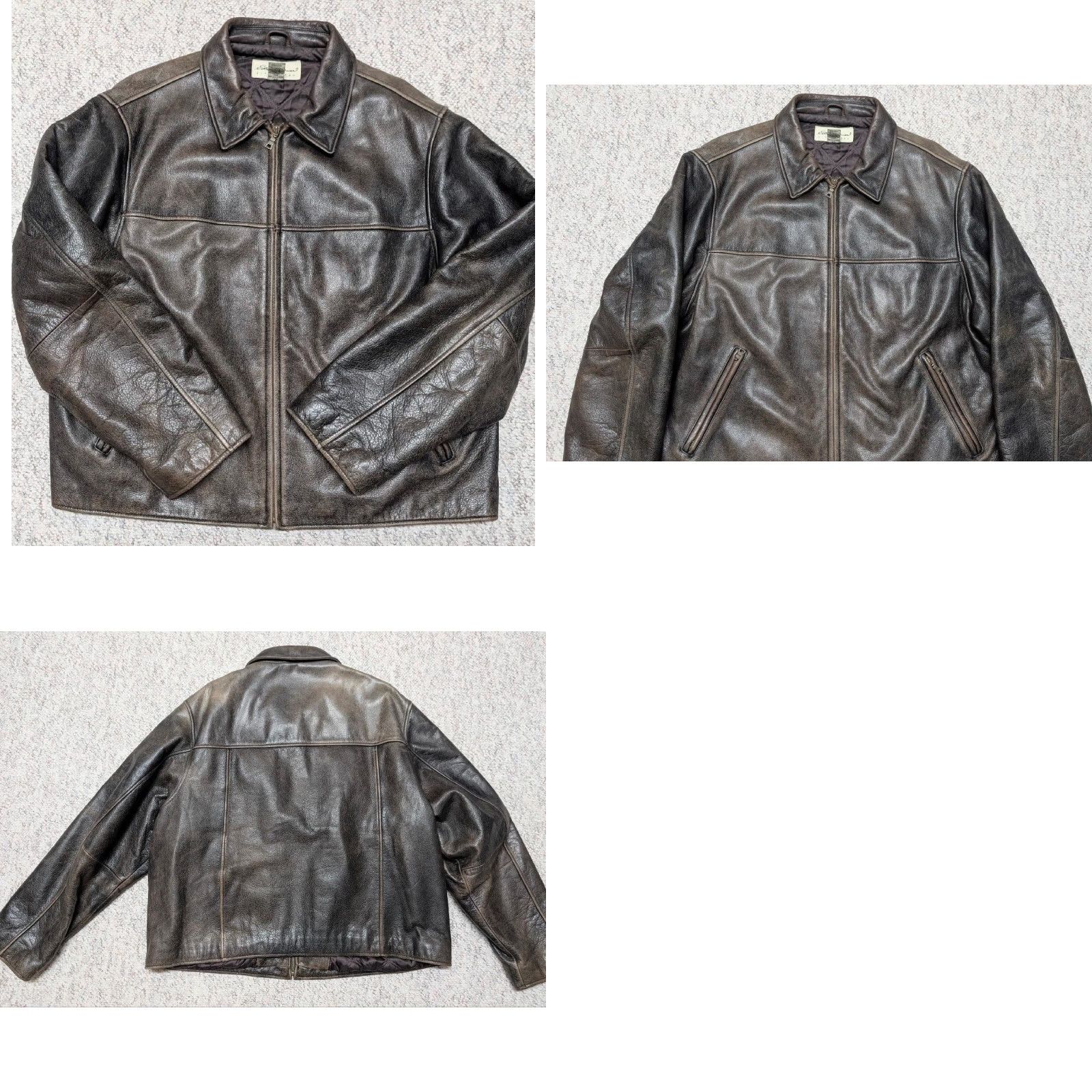 Eddie Bauer VINTAGE Eddie Bauer Leather BOMBER Jacket XL Brown, Loose Patina, Cowhide Leather, Mens, Zip, 46-48 Chest, 28" Length, 26" Pit, 22" Shoulder, 26" Arm Size US XL / EU 56 / 4 - 8 Thumbnail