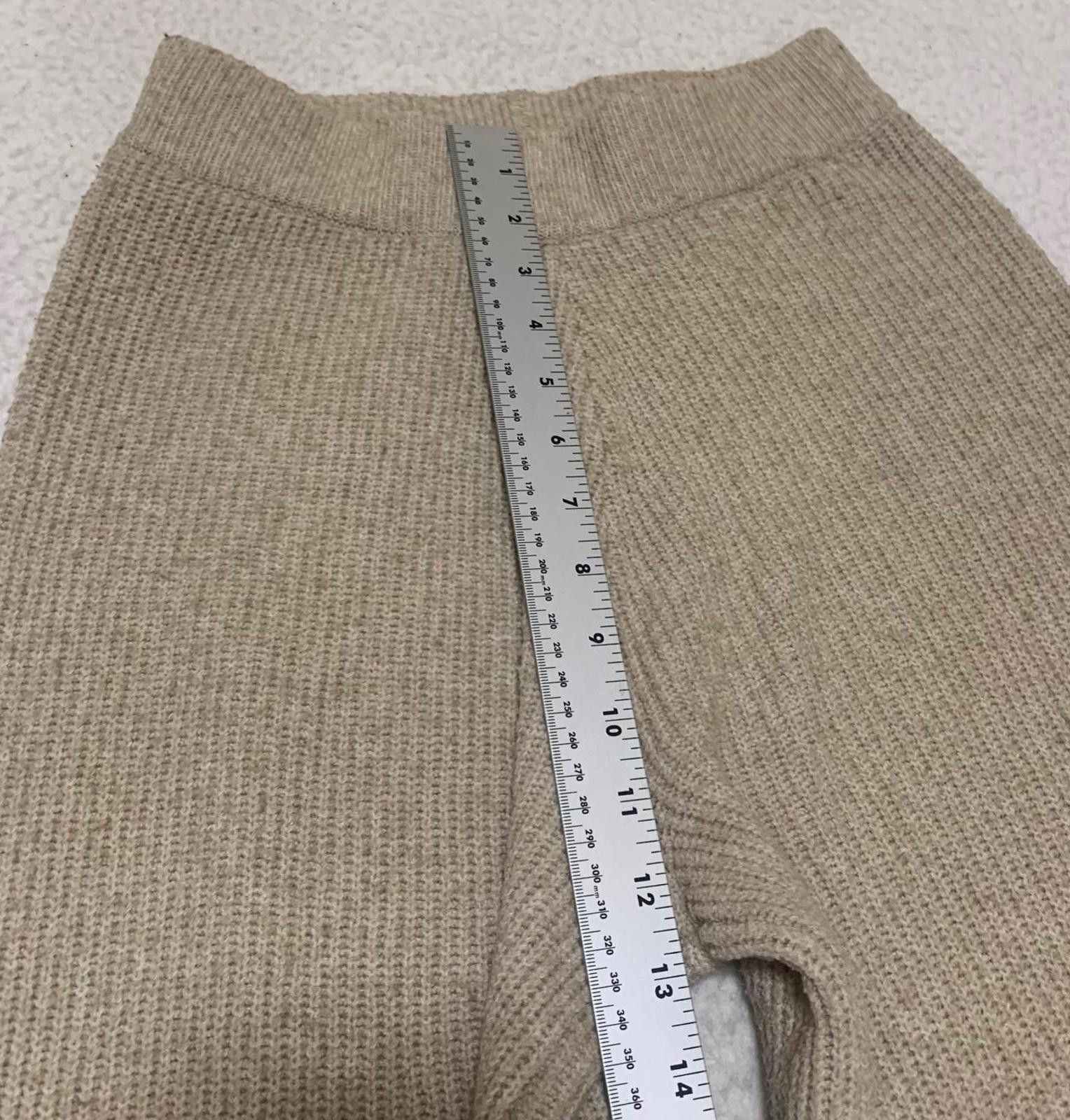 Cyderhouse Cider Women's Size Small Beige Knit Wide-Leg Wool Pants Size 28" / US 6 / IT 42 - 7 Thumbnail