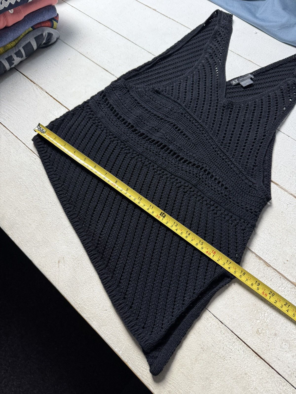 Armani Exchange Armani Exchange Black Knit Crochet Asymmetric Tank Top Size S / US 4 / IT 40 - 12 Thumbnail