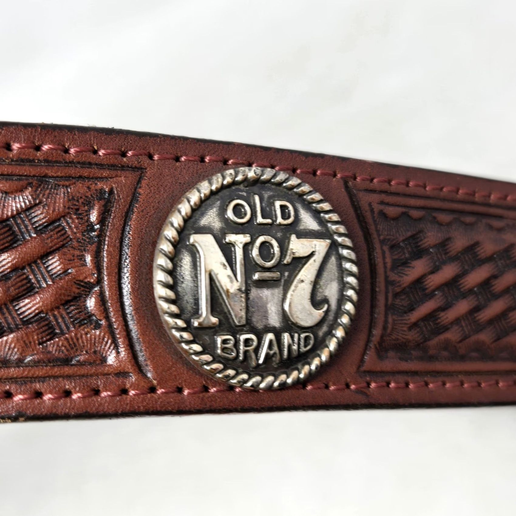 Vintage VINTAGE Jack Daniels Belt Men Brown Leather Western Concho Style Size 38 Rare Mens Size 38 - 5 Thumbnail