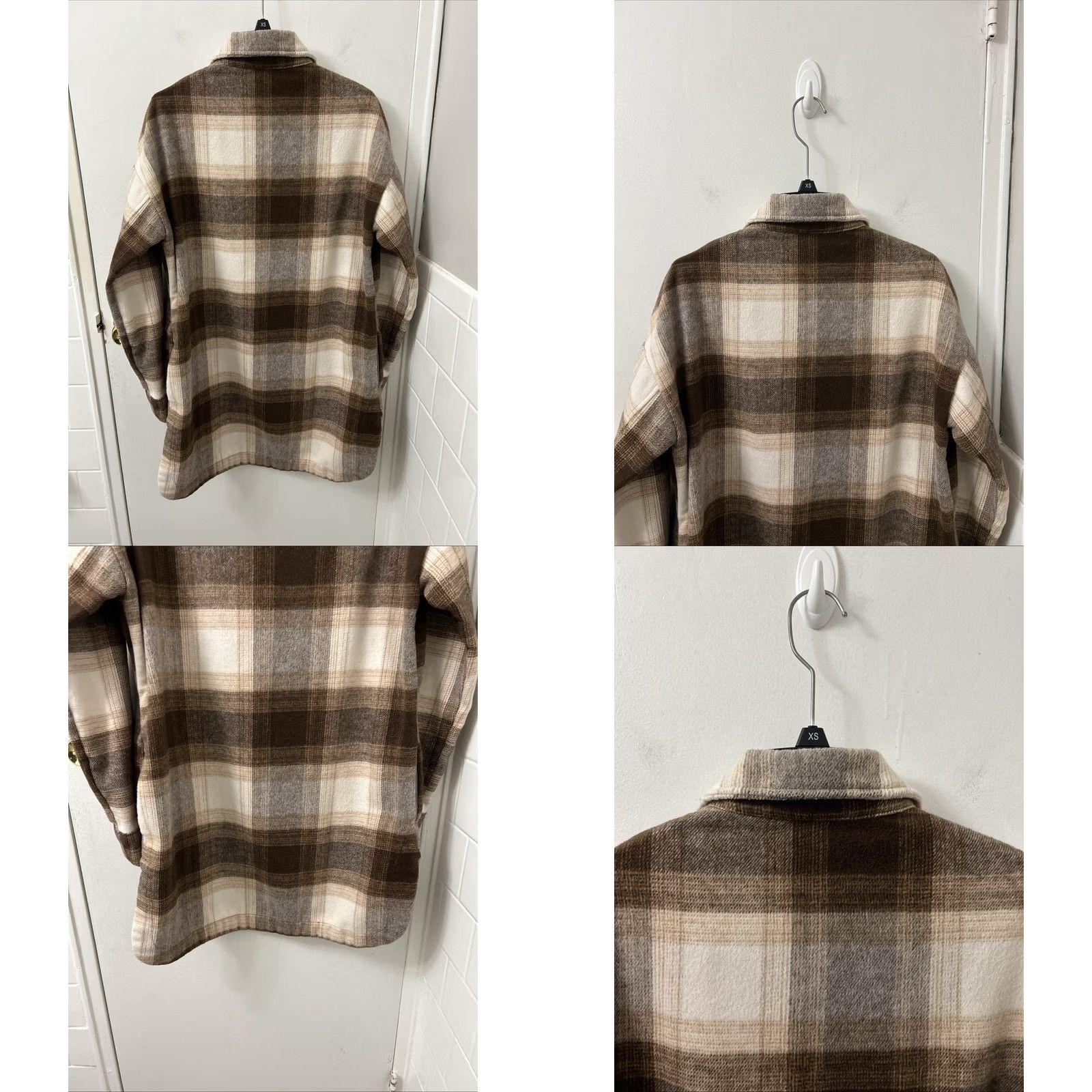 Banana Republic Banana Republic Shirt Jacket Womens XS Brown Plaid Wool Blend Shacket Oversized Shacket Casual Womens XS Brown Plaid Wool Blend Shirt Jacket Size XS / US 0-2 / IT 36-38 - 8 Thumbnail