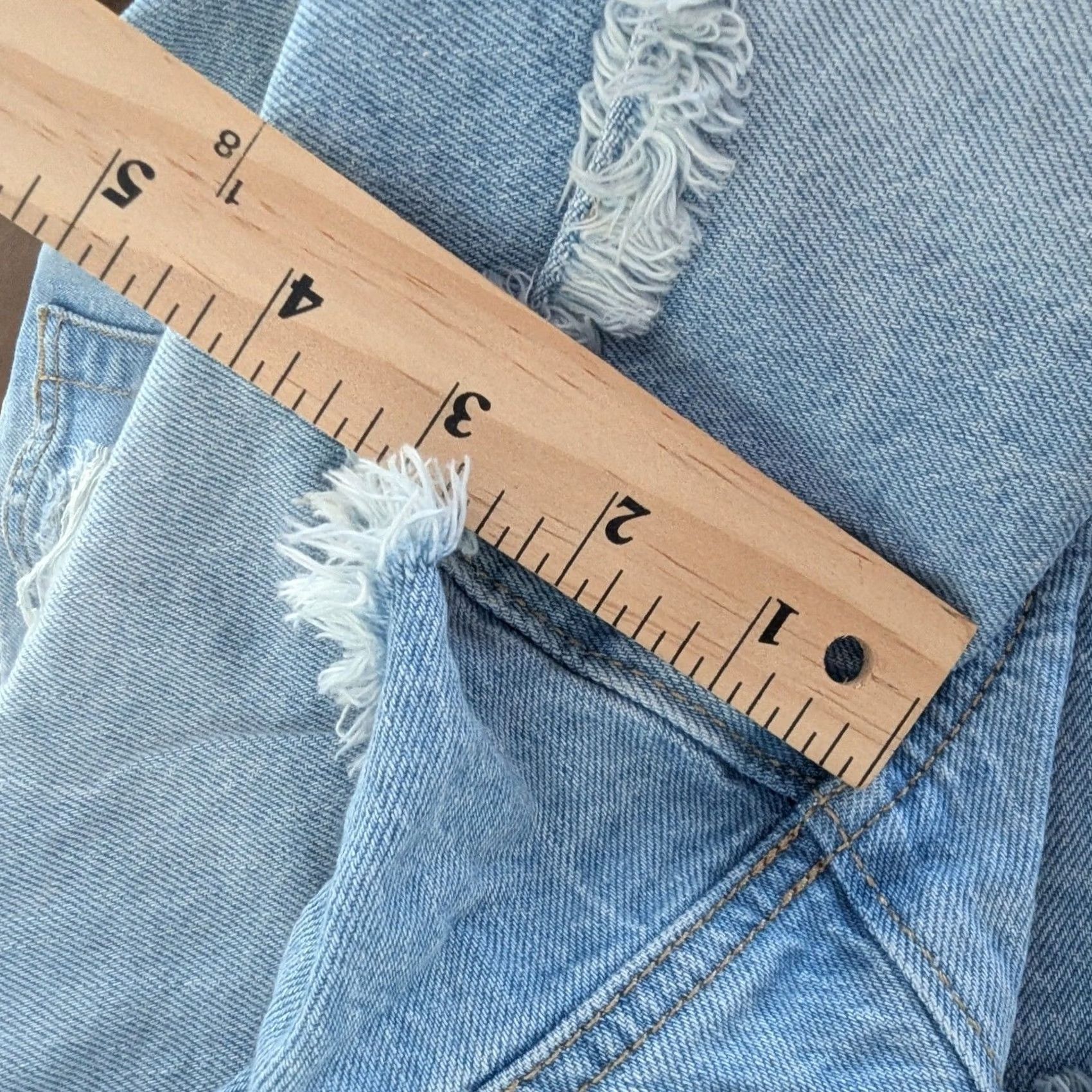Loft LOFT Denim Cut-Off Shorts Light Wash Distressed Frayed Hem High Rise Sz 16 33 Denim Shorts Women Size 24" / US 00 / IT 34 - 8 Thumbnail
