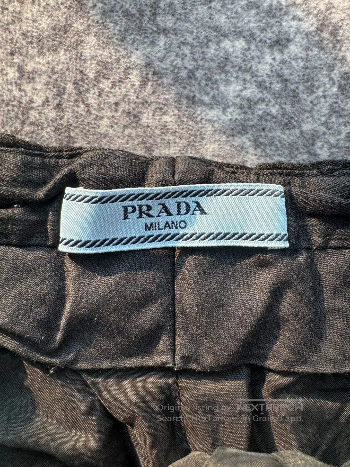 Prada Prada Black Trousers with Triangle Pendant. Size US 42 / EU 58 - 3 Thumbnail