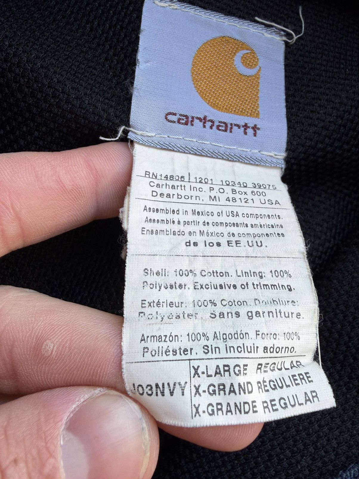 Carhartt Carhartt Faded Baby Blue Hooded J03 Workwear Jacket Size US XL / EU 56 / 4 - 4 Thumbnail