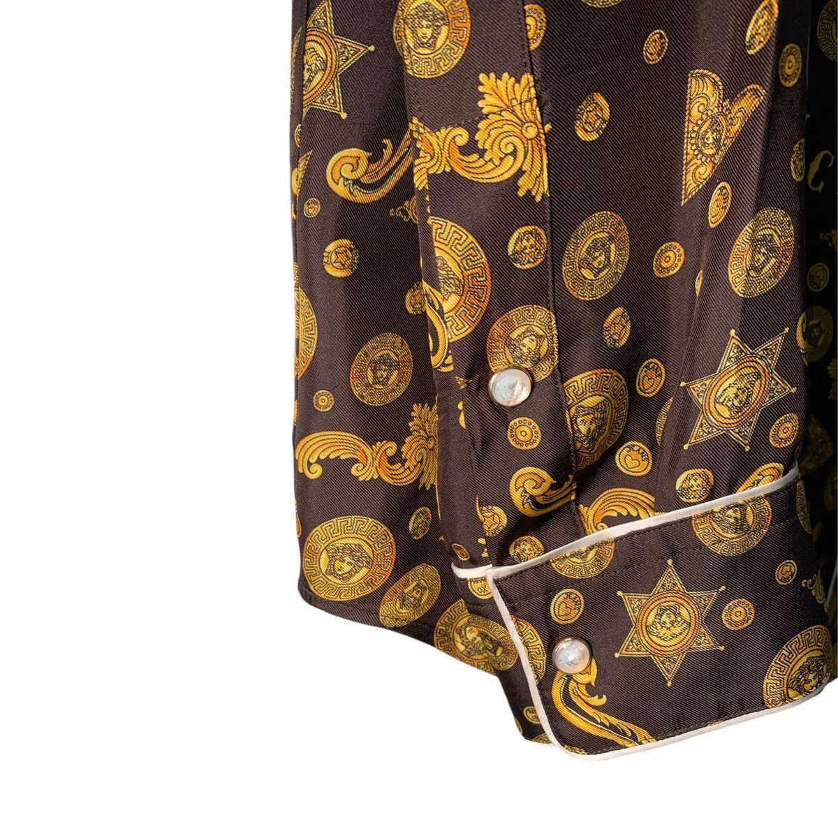 Versace Versace Barocco Western Gold Brown Cowboy Designs Size US XXS / EU 40 - 5 Thumbnail