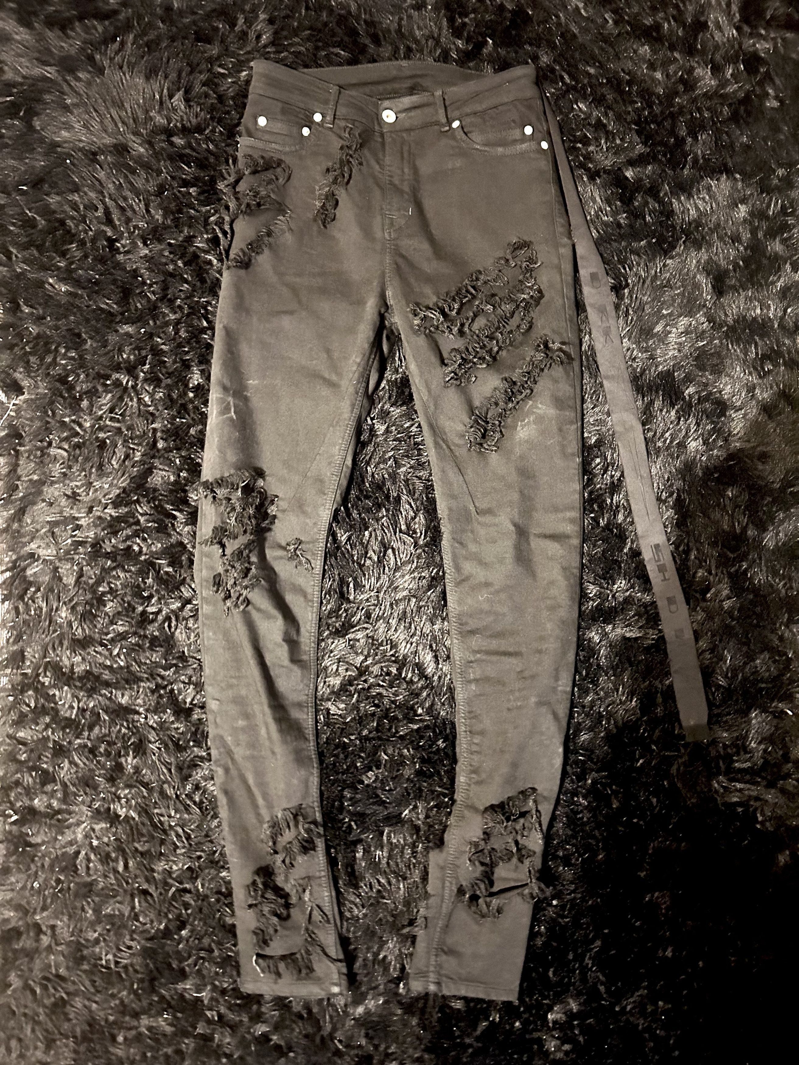 SS22 Rick Owens Slashed Detroit Cut denim