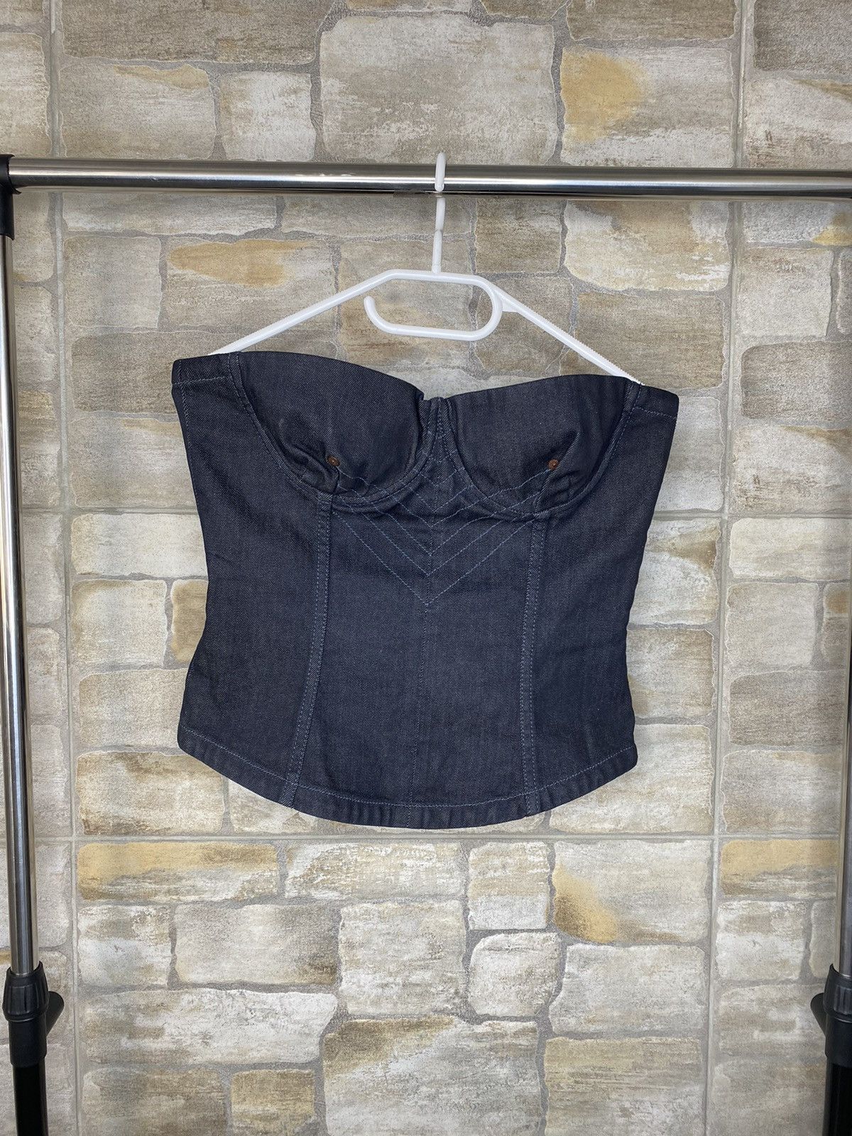 Jean Paul Gaultier × Vintage VTG JEAN PAUL GAULITER JEAN'S 90S Archive DENIM CORSET TOP Size L / US 10 / IT 46 - 11 Thumbnail