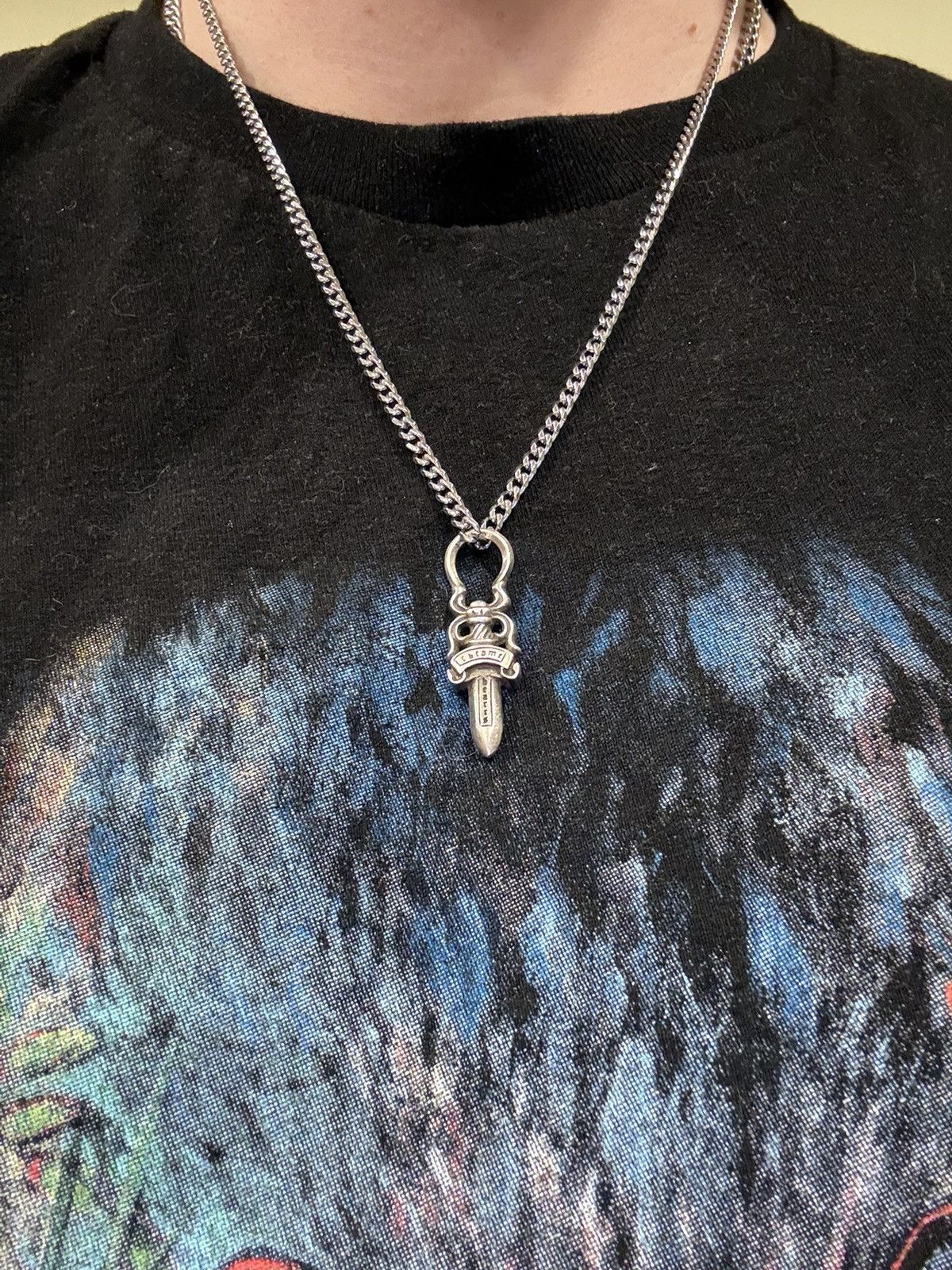 Chrome Hearts Chrome Hearts Dagger Pendant Cuban Link Chain Necklace 925 Size ONE SIZE - 5 Thumbnail